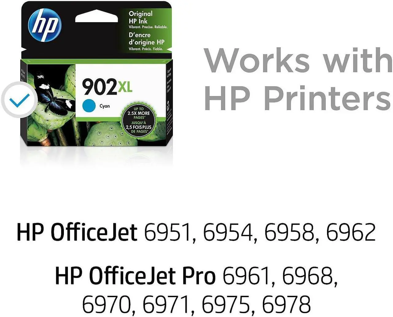Alt view image 19 of 20 - HP 902XL High Yield Cyan Original Ink Cartridge, ~750 pages, T6M02AN#140