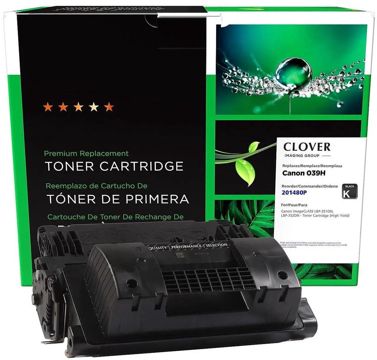 Main image of Clover ufactured Black High Yield Toner Cartridge Replacement for 039H (0288C001)