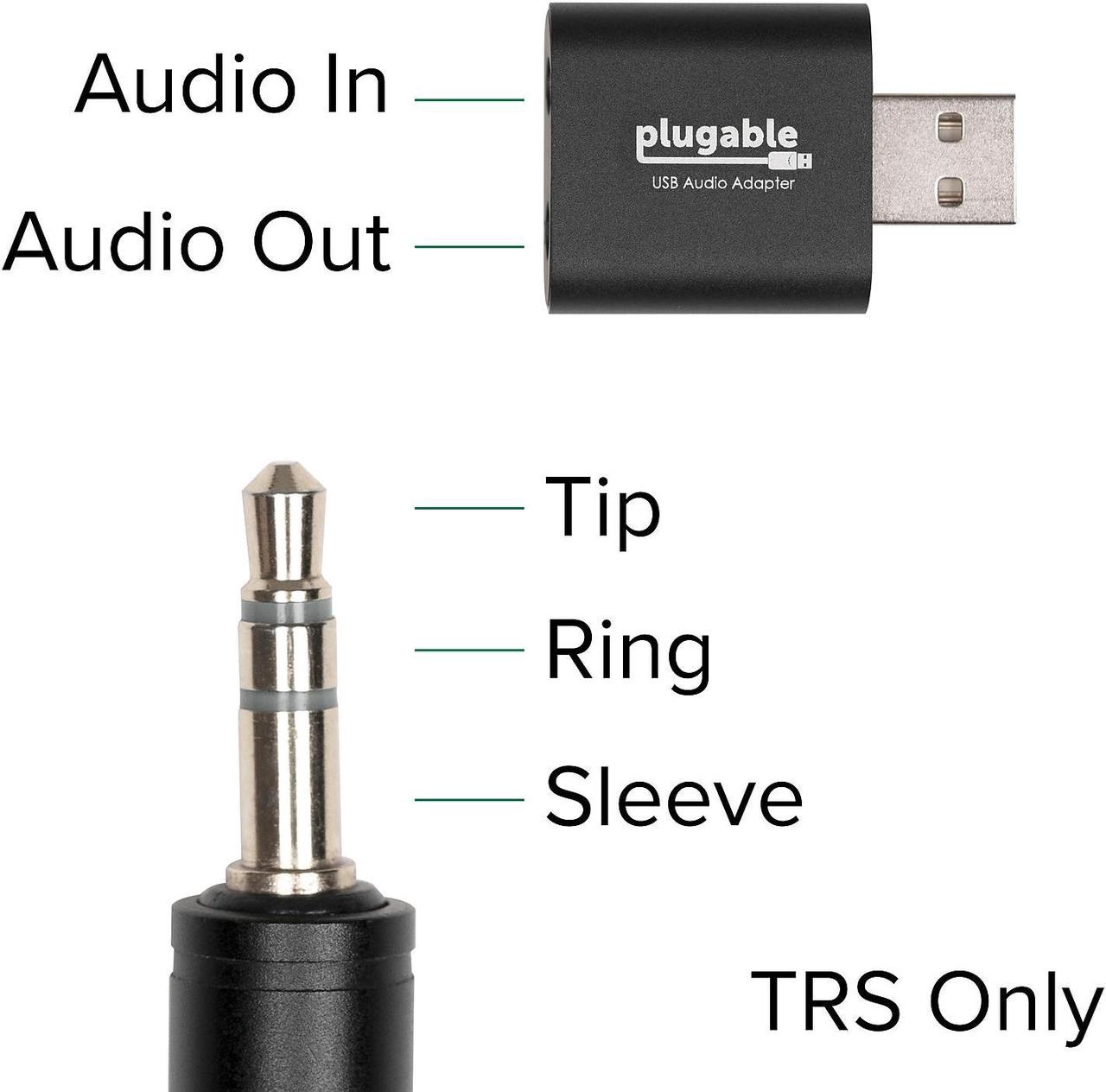 Alt view image 15 of 17 - Plugable USB Audio Adapter with 3.5mm Speaker-Headphone and Microphone Jack, Add an External Stereo Sound Card to Any PC, Compatible with Windows, Mac, and Linux