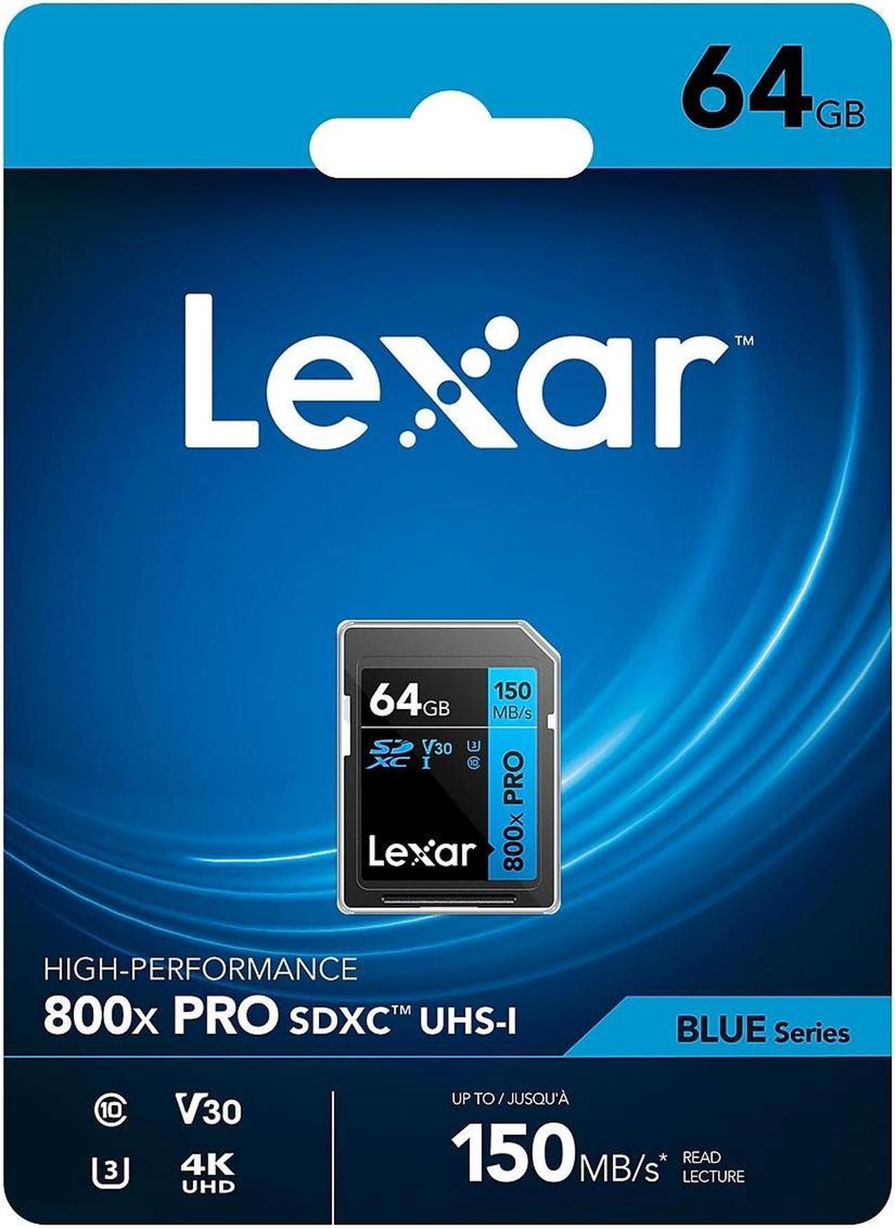 Alt view image 3 of 10 - Lexar High-Performance 800x PRO BLUE Series 64GB SDXC Memory Card Class 10 UHS-I V30 (LSD0800P064G-BNNNU)