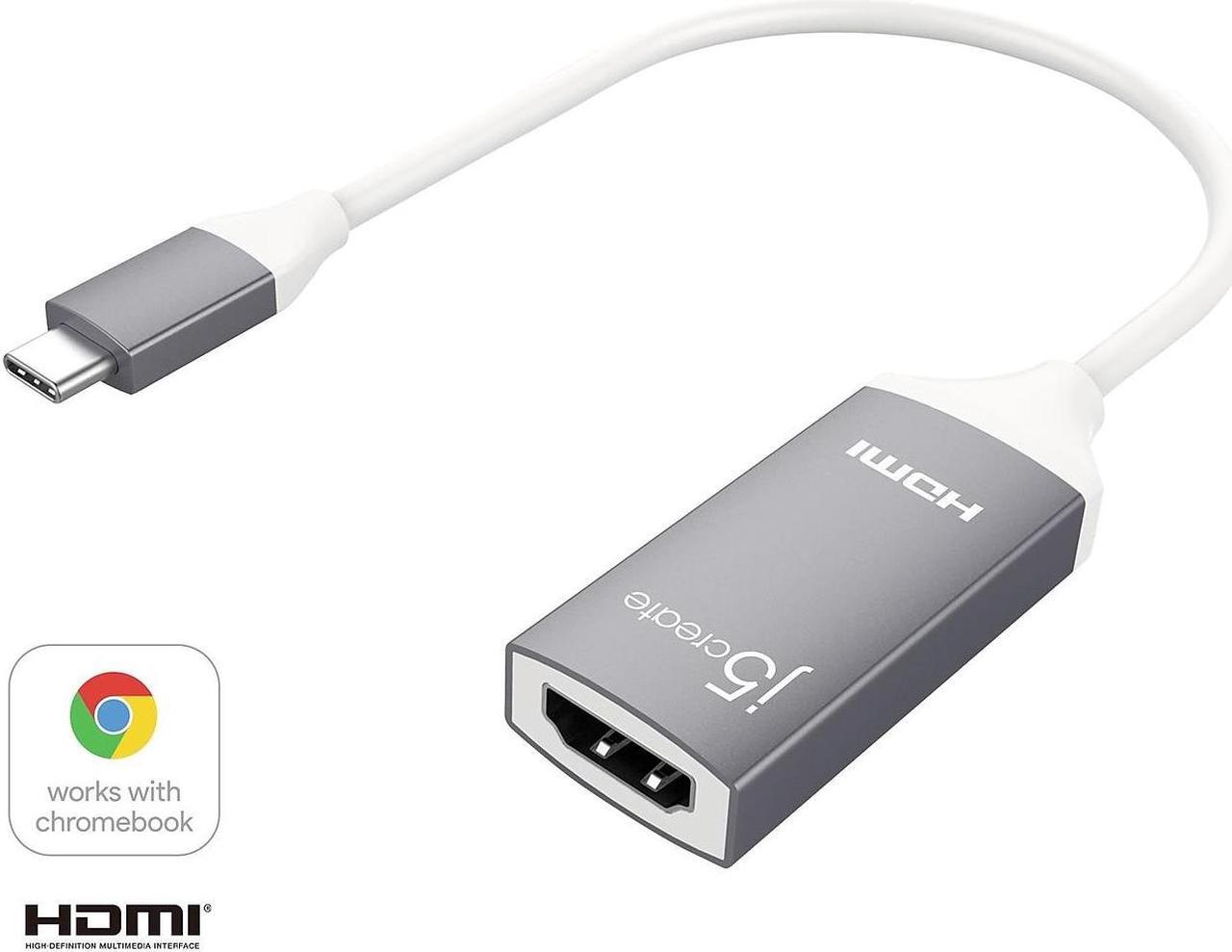 Alt view image 9 of 14 - USB C to HDMI Adapter Cable by j5create | 4K@60Hz Type C Dongle Connects External Monitor Display, HDTV, Projector for MacBook, Chromebook, Laptops, Phones, Tablets, PC with USB-C Port