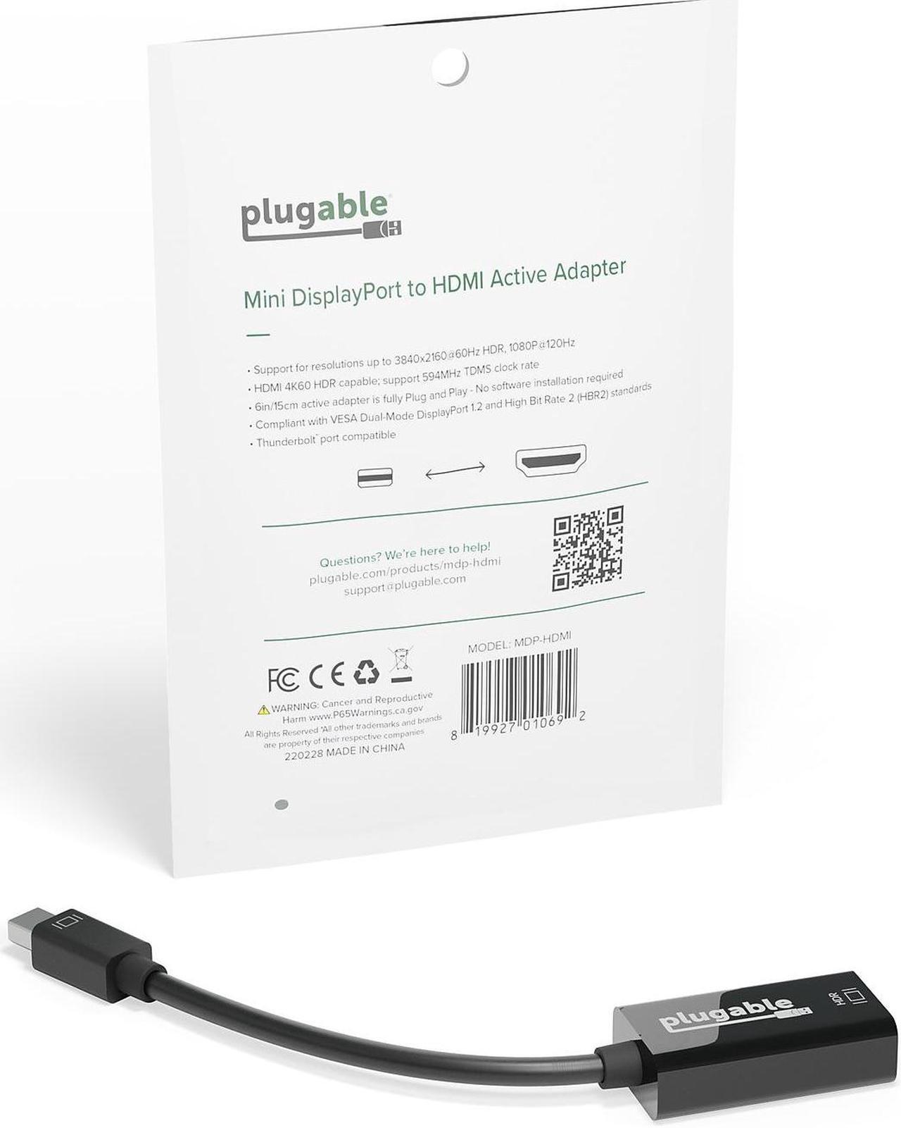 Alt view image 13 of 14 - Plugable Mini DisplayPort/Thunderbolt 2 to HDMI 2.0 Adapter for Older Macs and Surface PCs with MDP Ports - Driverless