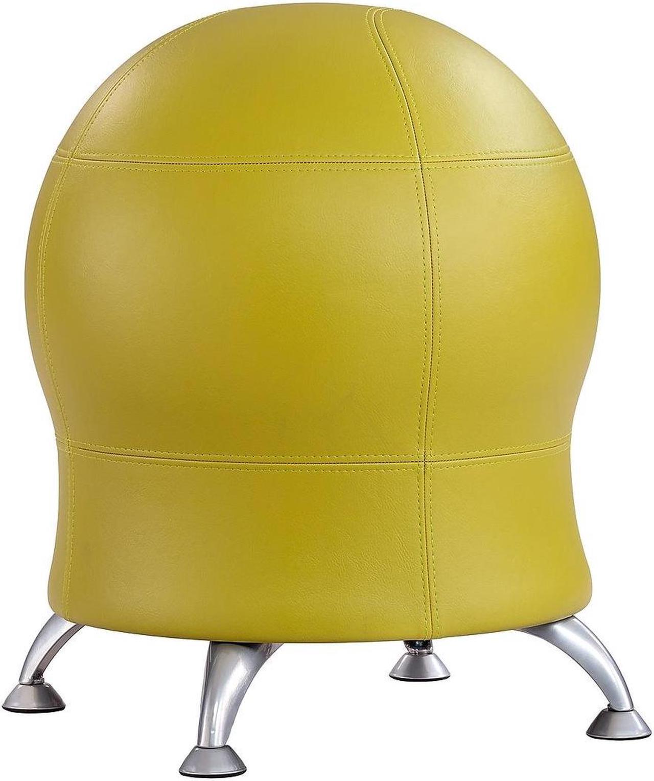 Alt view image 2 of 3 - Safco 4751GV Zenergy Ball Chair - Backless - Supports Up to 250 lb - Green Vinyl Seat, Silver Base