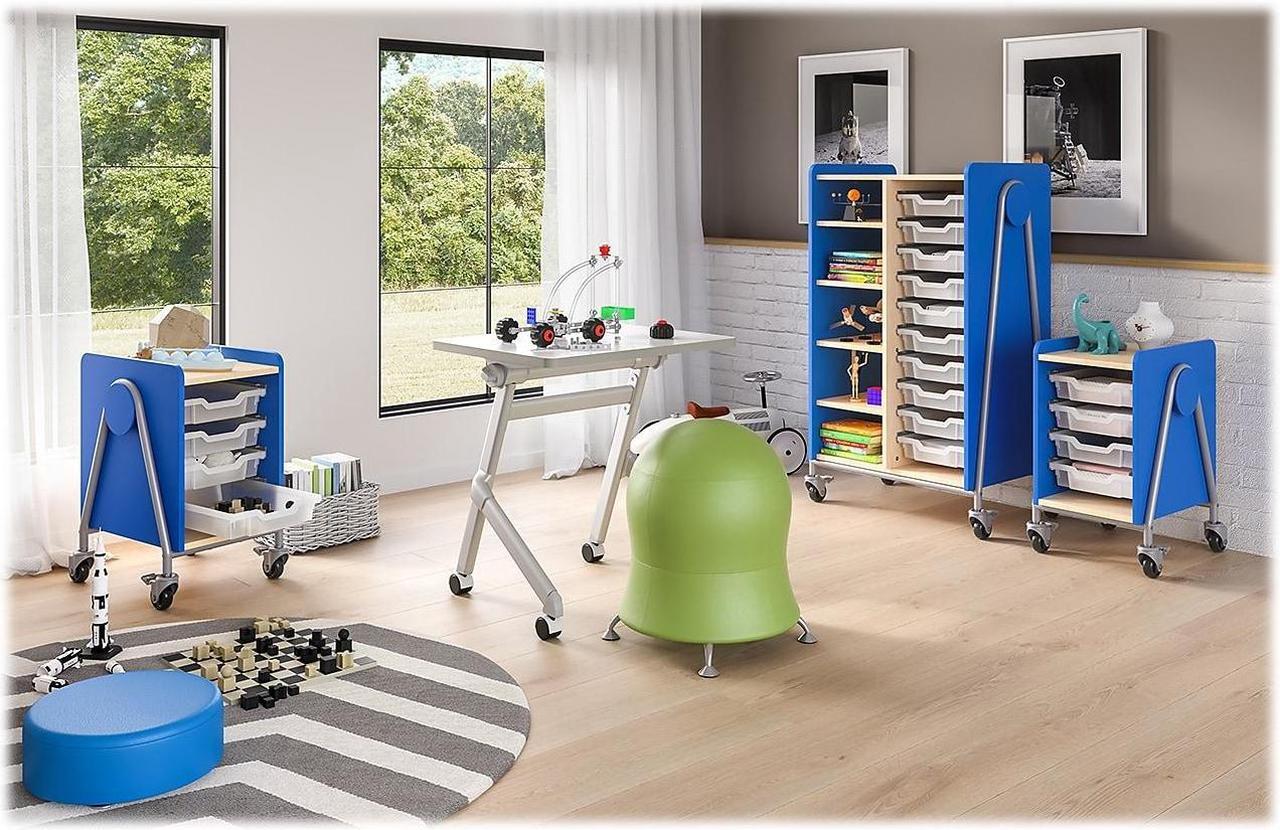 Alt view image 3 of 3 - Safco 4751GV Zenergy Ball Chair - Backless - Supports Up to 250 lb - Green Vinyl Seat, Silver Base