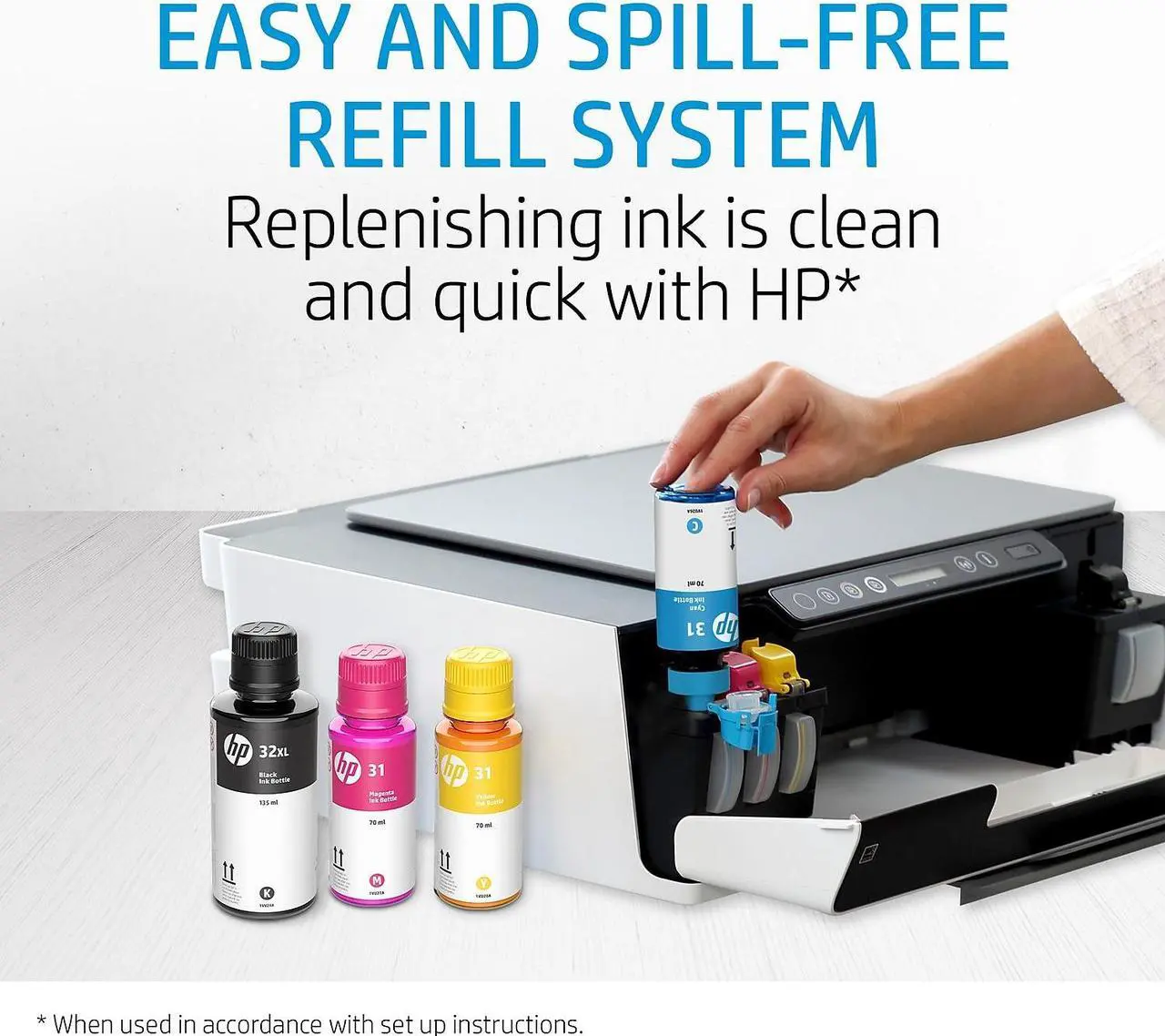 Alt view image 4 of 9 - HP 31 Cyan/Magenta/Yellow Standard Yield Ink Tank Refill (9C228AN)