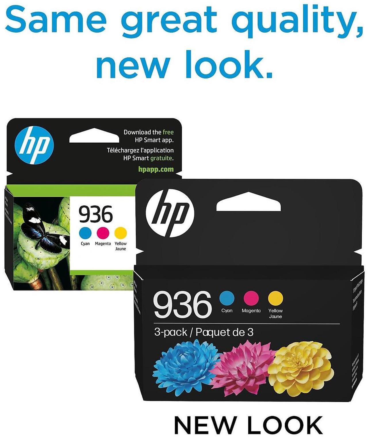 Alt view image 3 of 8 - HP 936 Cyan/Magenta/Yellow Standard Yield Ink Cartridges 3/Pack (6C3Z3LN)