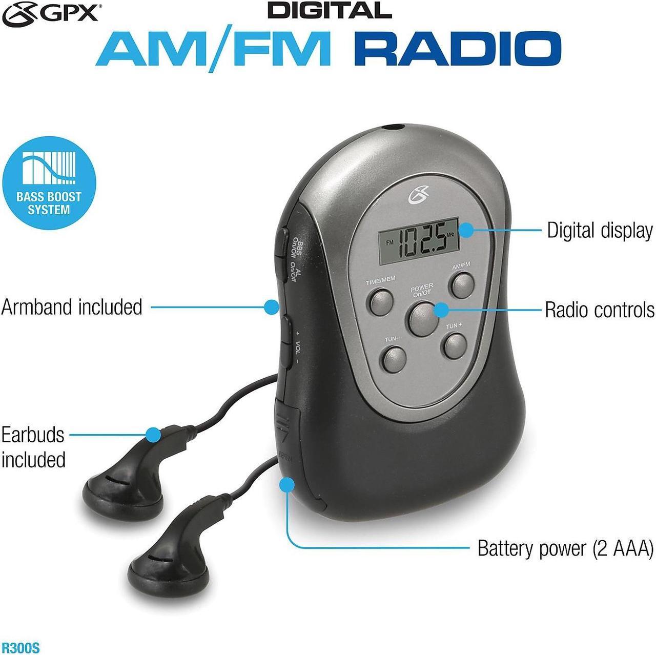 Alt view image 15 of 15 - GPX R300B Portable AM/FM Armband Radio