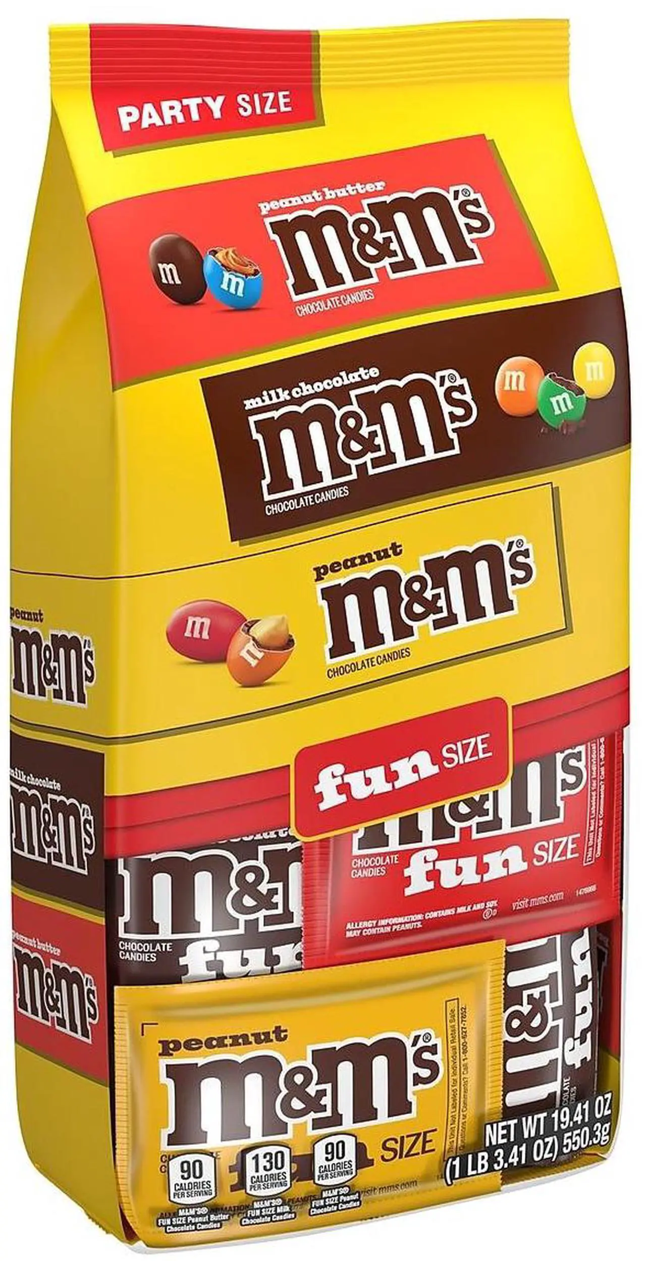 Alt view image 2 of 14 - M&M'S Fun-Size Milk Chocolate Candy Pack 19.41 oz. 35 Pieces (460668)