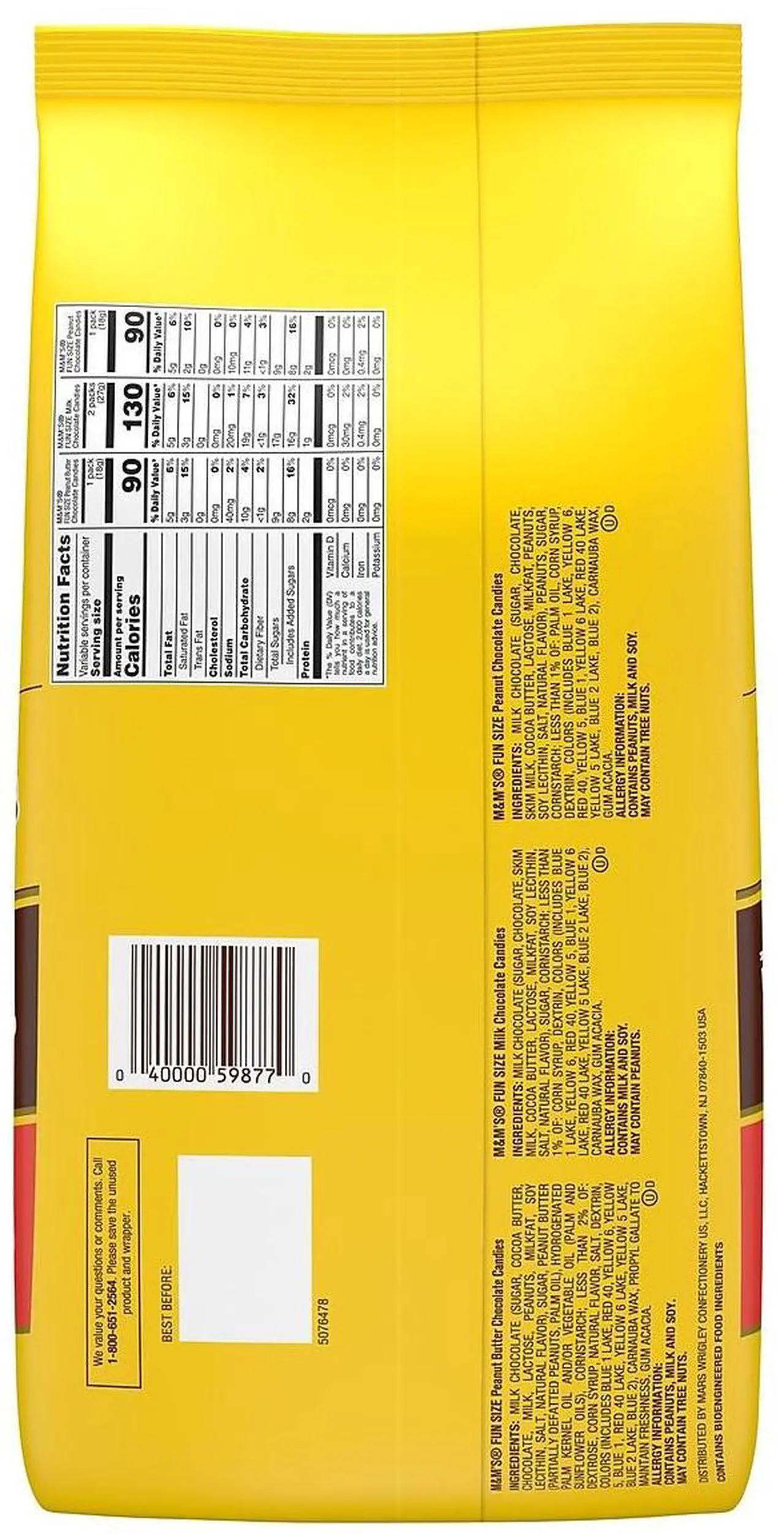 Alt view image 5 of 14 - M&M'S Fun-Size Milk Chocolate Candy Pack 19.41 oz. 35 Pieces (460668)