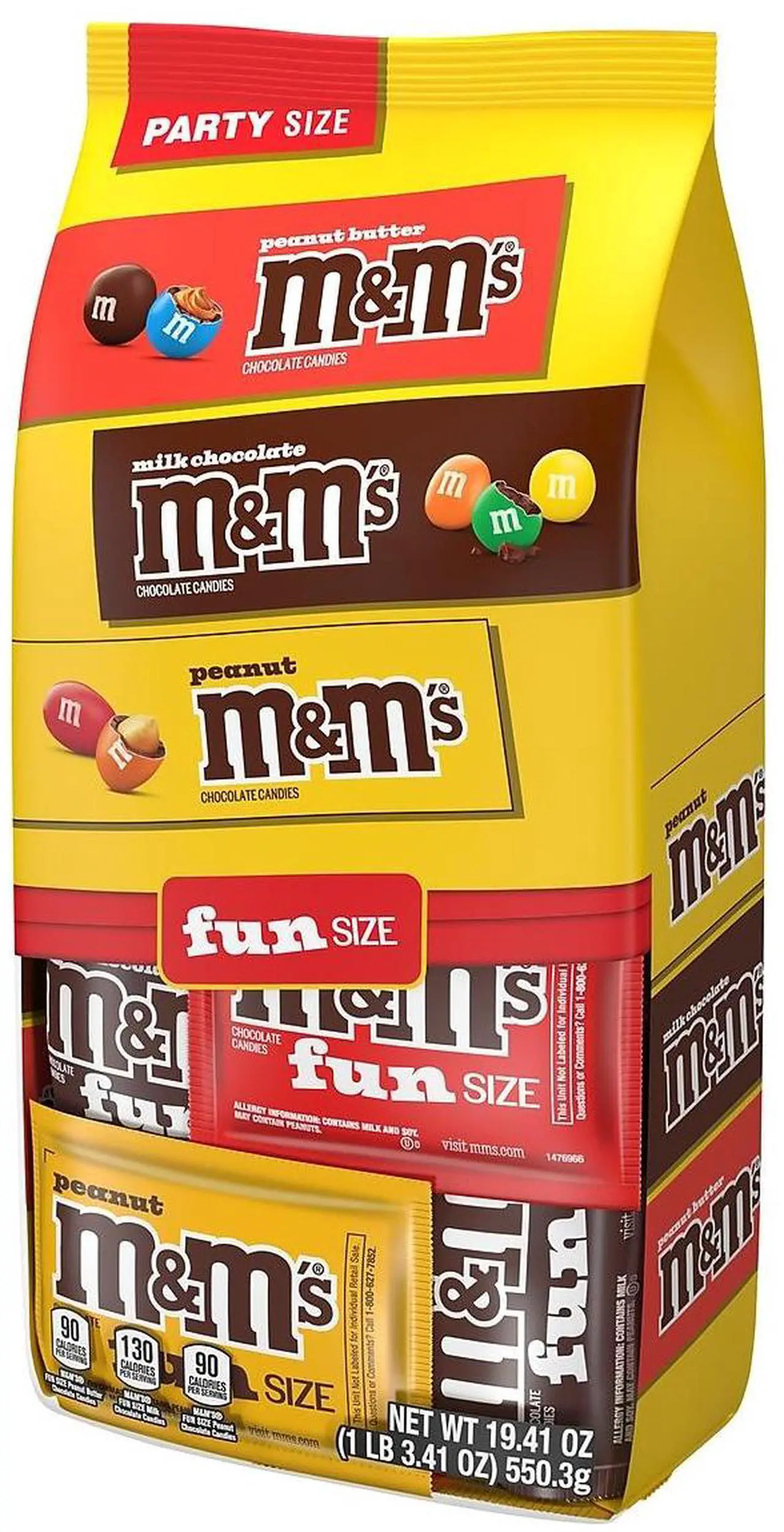 Alt view image 3 of 14 - M&M'S Fun-Size Milk Chocolate Candy Pack 19.41 oz. 35 Pieces (460668)