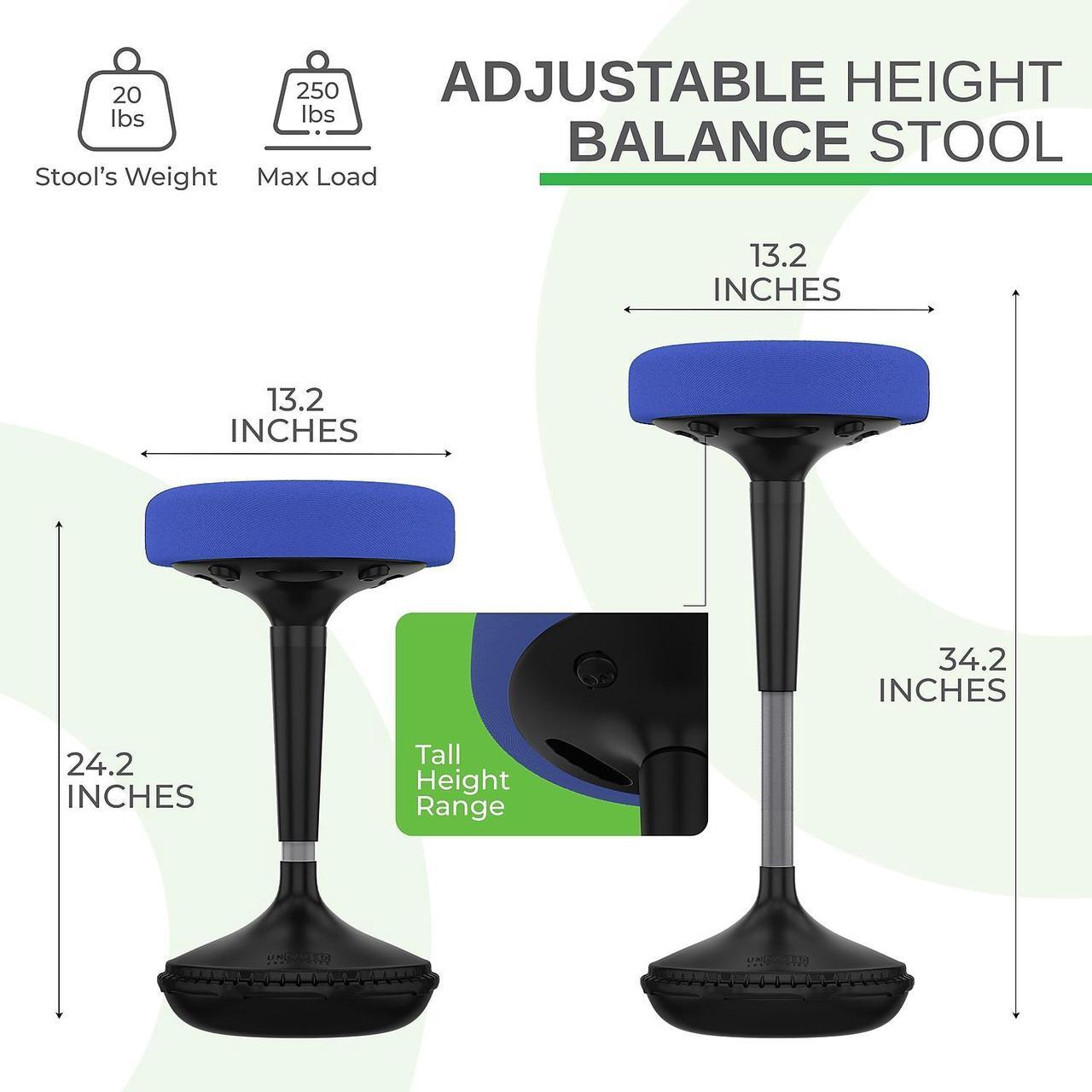 Alt view image 11 of 14 - Wobble Stool Standing Desk Stool - tall office chair for standing desk chair wobble stools for classroom seating adhd chair height adjustable stool 23-33" Active stool for standing desk wobble chairs