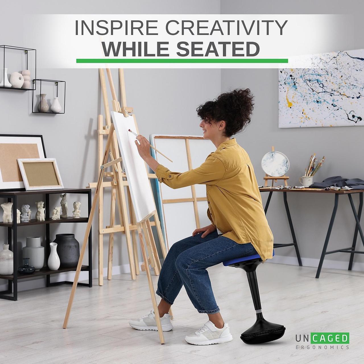 Alt view image 14 of 14 - Wobble Stool Standing Desk Stool - tall office chair for standing desk chair wobble stools for classroom seating adhd chair height adjustable stool 23-33" Active stool for standing desk wobble chairs