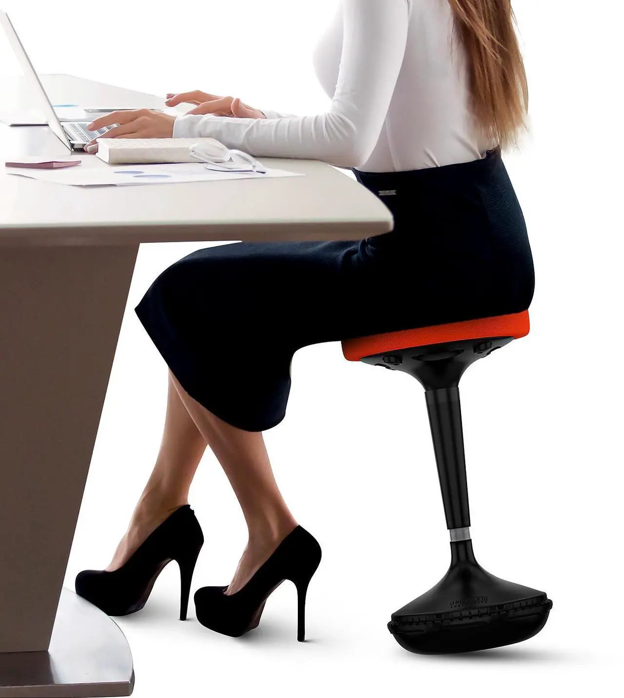 Alt view image 10 of 14 - Wobble Stool Standing Desk Stool - tall office chair for standing desk chair wobble stools for classroom seating adhd chair height adjustable stool 23-33" Active stool for standing desk wobble chairs