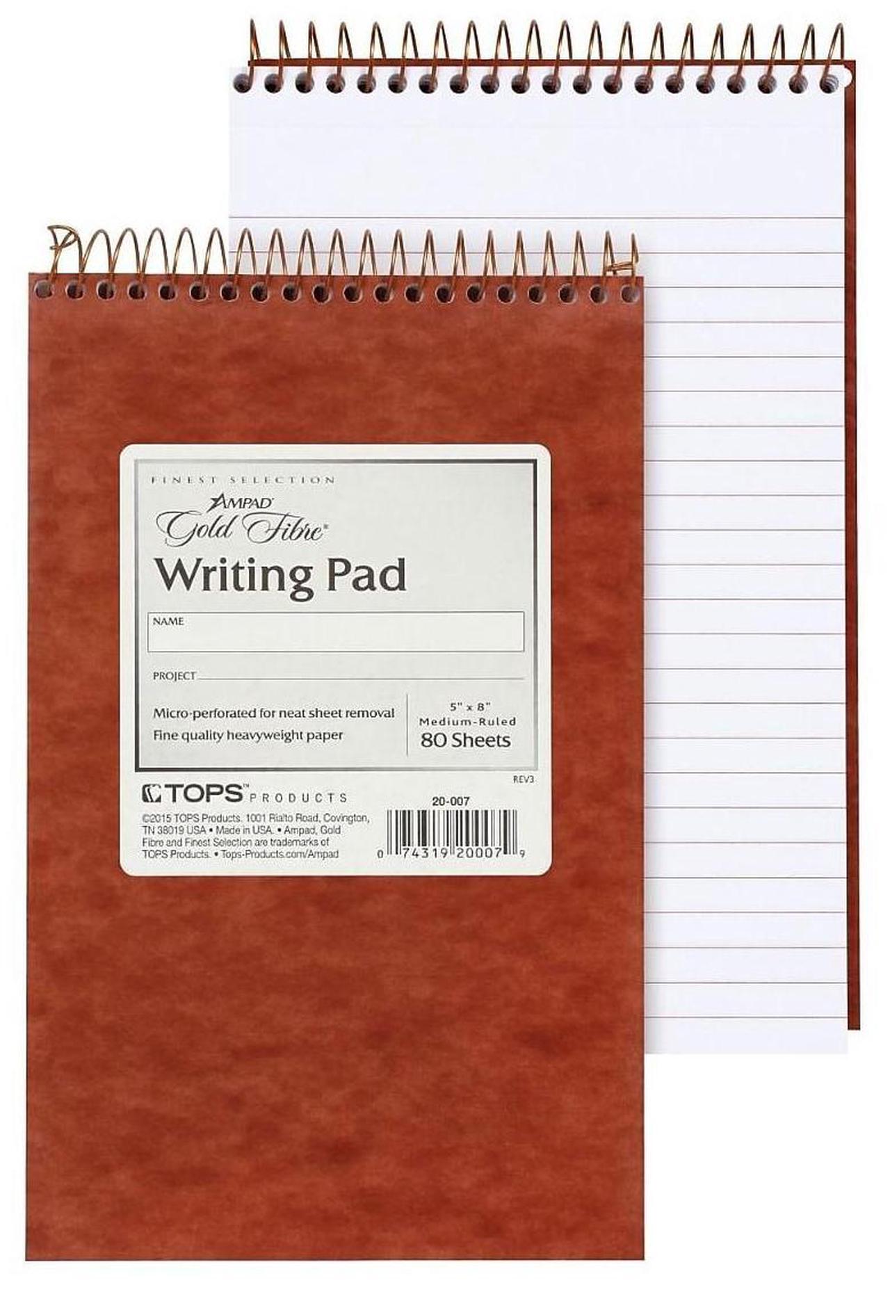 Alt view image 9 of 10 - Ampad Gold Fibre Retro Wirebound Writing Pad College/Medium 5 x 8 Ivory 80 Sheets 20007