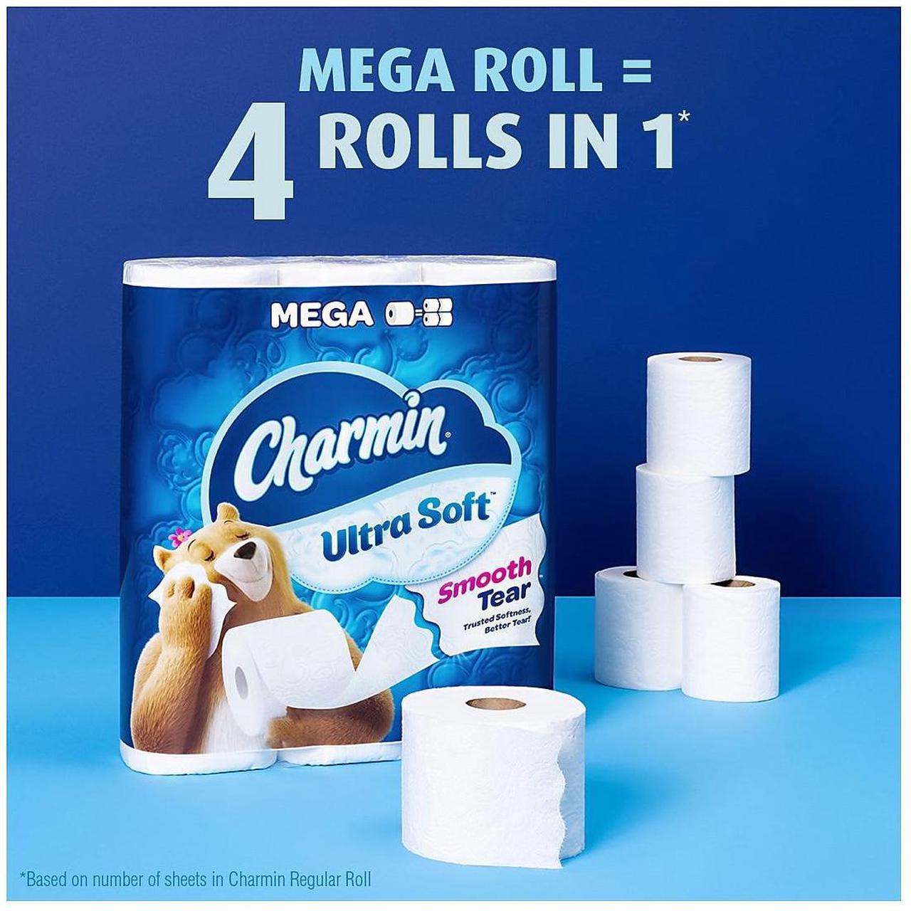 Alt view image 7 of 7 - Charmin Ultra Soft Mega Toilet Paper 2-Ply White 244 Sheets/Roll 30 Rolls/Pack (01537) 88029/01537