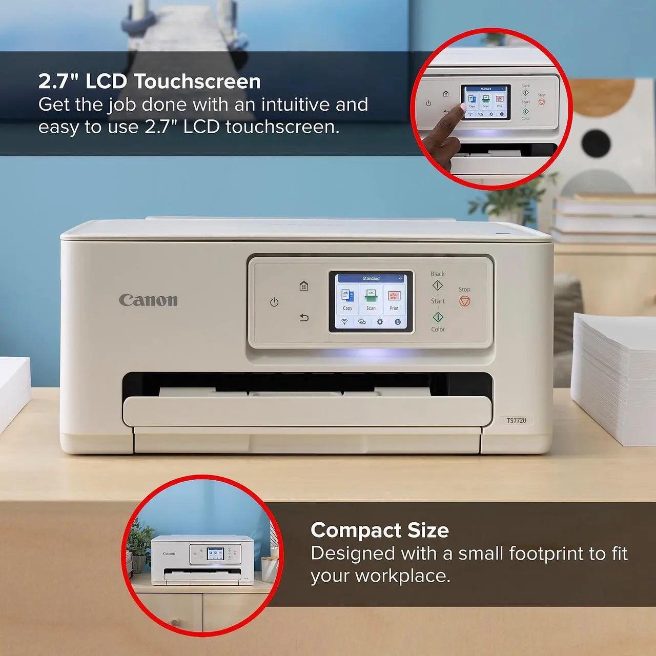 Alt view image 3 of 14 - Canon PIXMA TS7720 Inkjet Printer Print Scan Copy (6256C002)