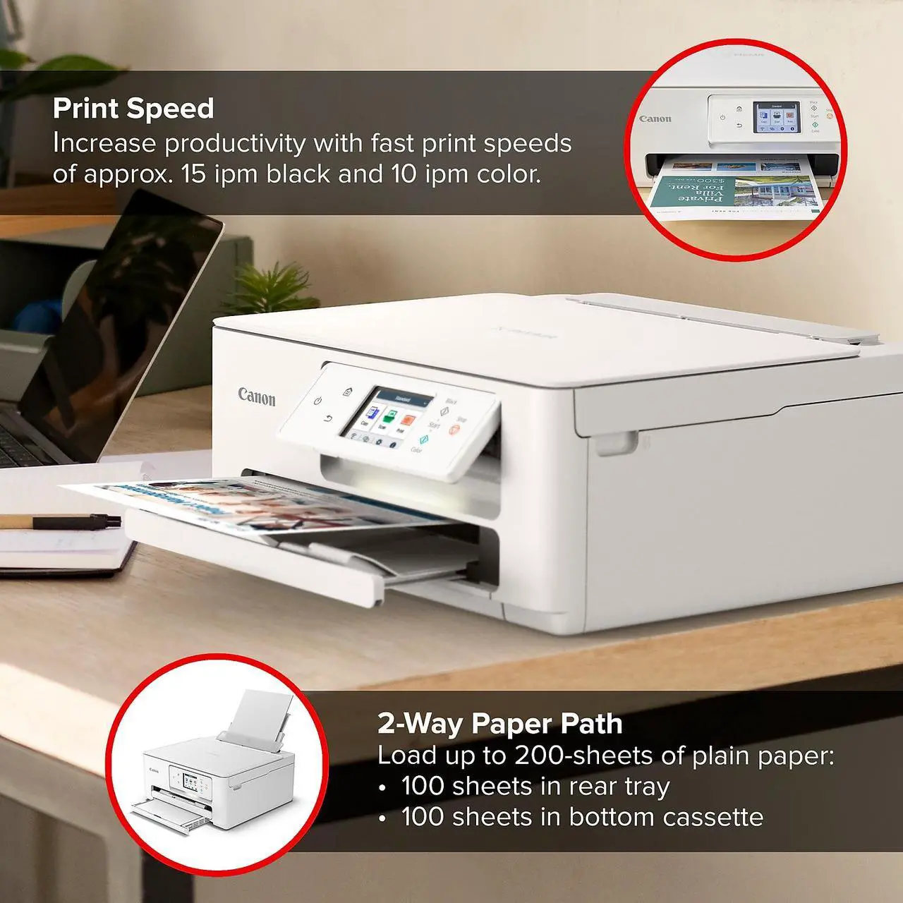 Alt view image 4 of 14 - Canon PIXMA TS7720 Inkjet Printer Print Scan Copy (6256C002)