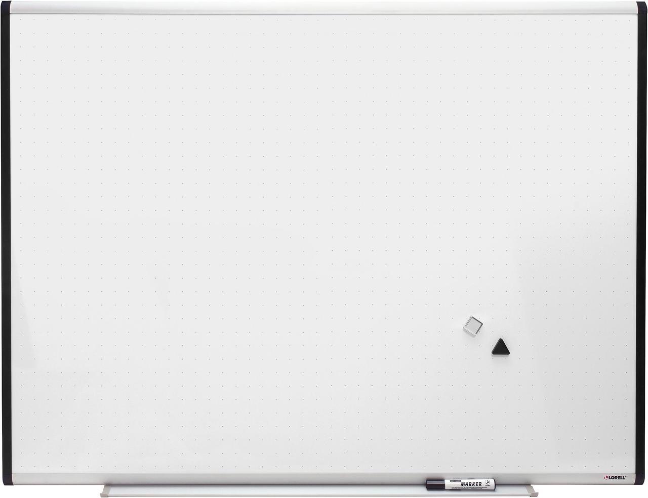 Alt view image 2 of 13 - Lorell Magnetic Dry-erase Board w/ Grid Lines 4'x3' Silver/Ebony 69652