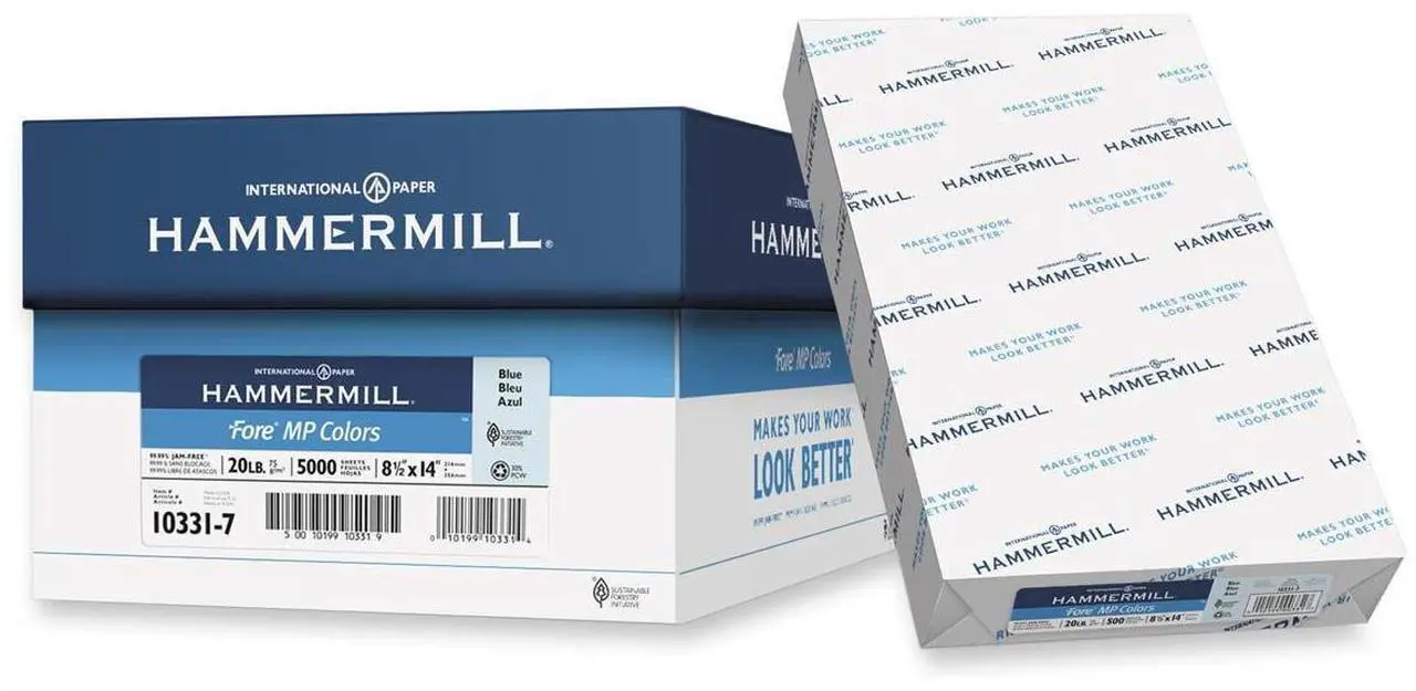 Main image of Hammermill 103317 Fore Super Premium Paper For Laser, Inkjet Print - Legal - 8.50" x 14" - Recycled - 500 / Ream - Blue