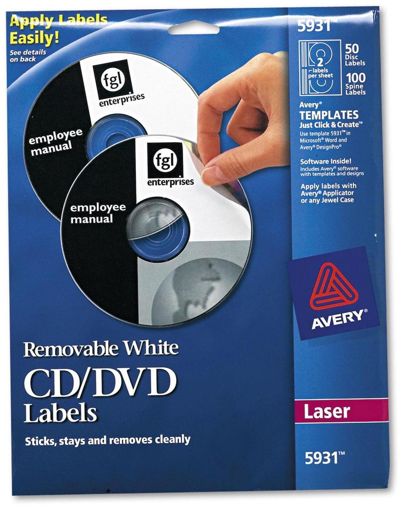 Alt view image 4 of 19 - AVERY 5931 Matte White Removable CD Labels for Laser Printers