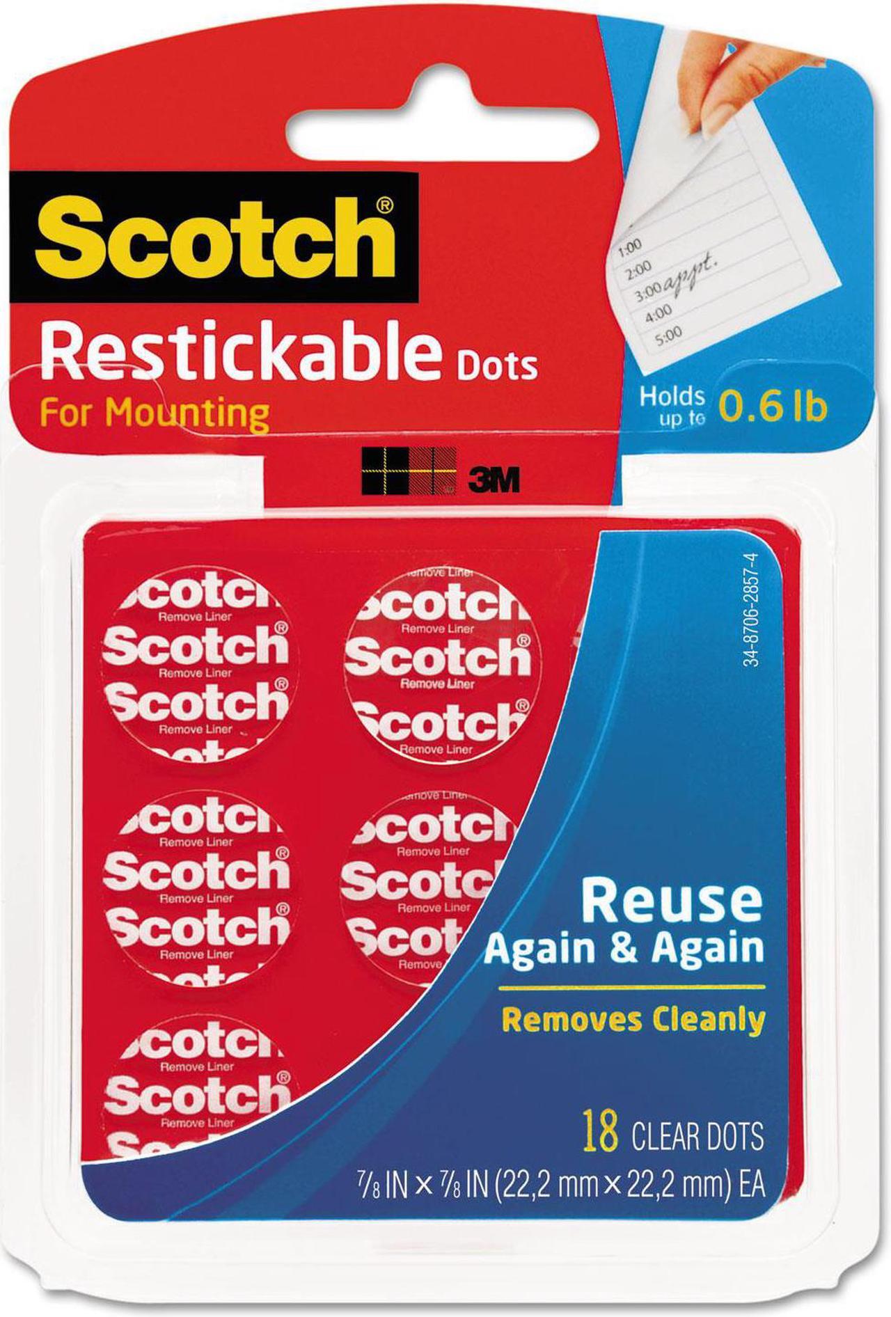 Alt view image 3 of 17 - Scotch Restickable Dots 7/8" 18/Pkg-Clear