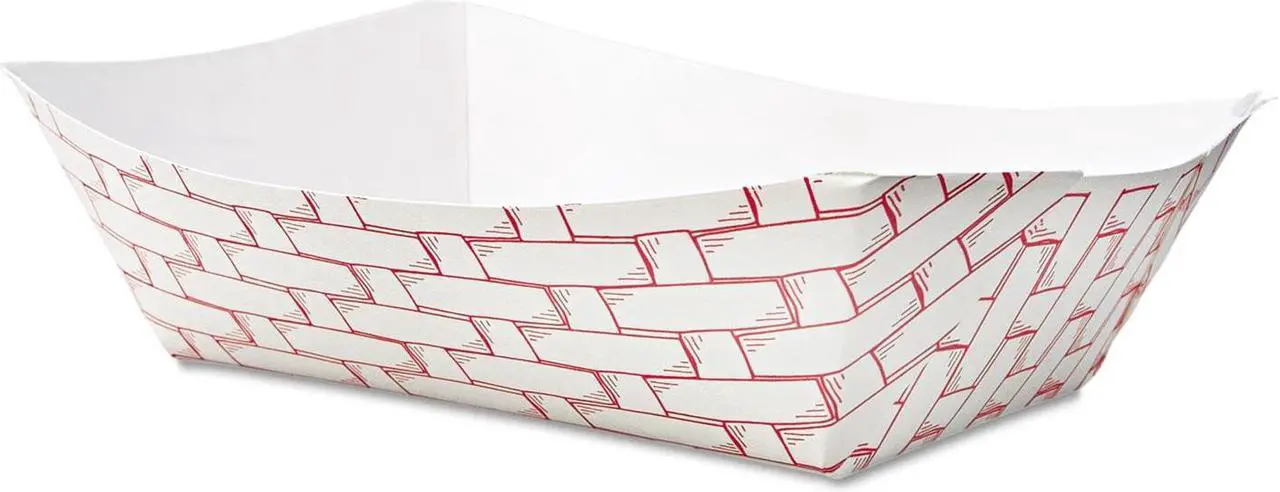 Main image of Boardwalk 30LAG300 Paper Food Baskets, 3lb Capacity, Red/White, 500/Carton, 1 Carton
