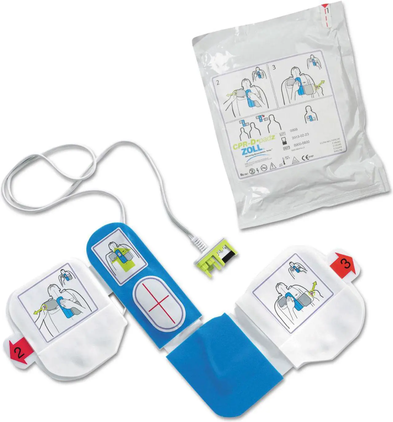 Alt view image 2 of 9 - Zoll CPR-D-padz Electrode Defibrillator Pad Adult Use 5-Year Shelf Life