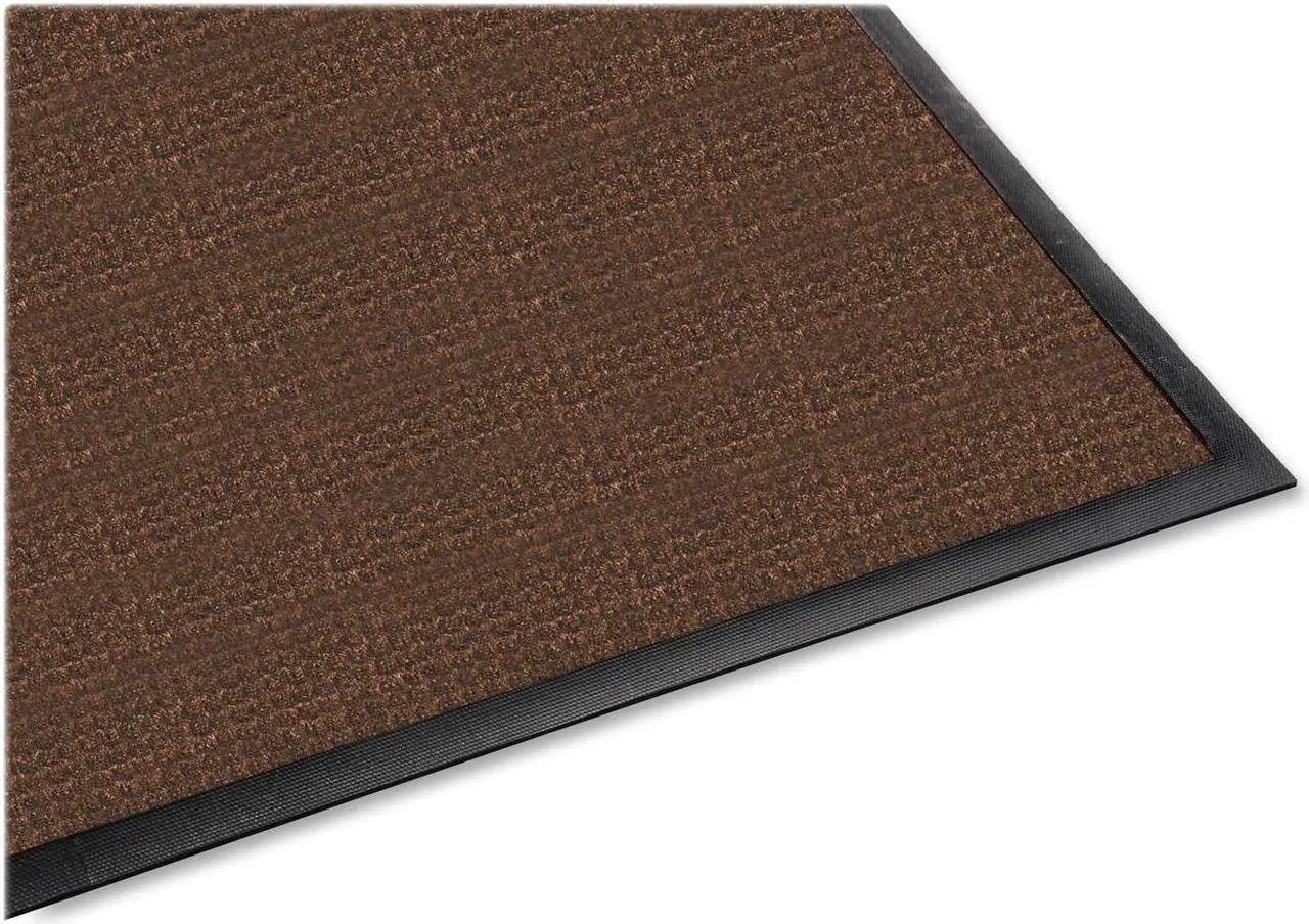 Alt view image 3 of 12 - Genuine Joe Indoor/Outdoor Mat Waterguard Rubber Back 4'x6' Brown 58843