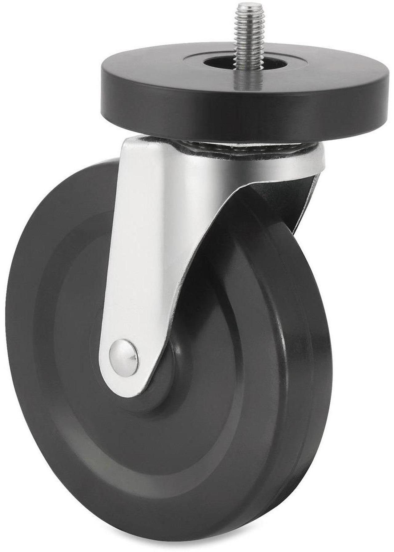 Alt view image 4 of 15 - Lorell Caster Kit 5" Wheel f/ Industr. Shelving 4/ST Black 84861