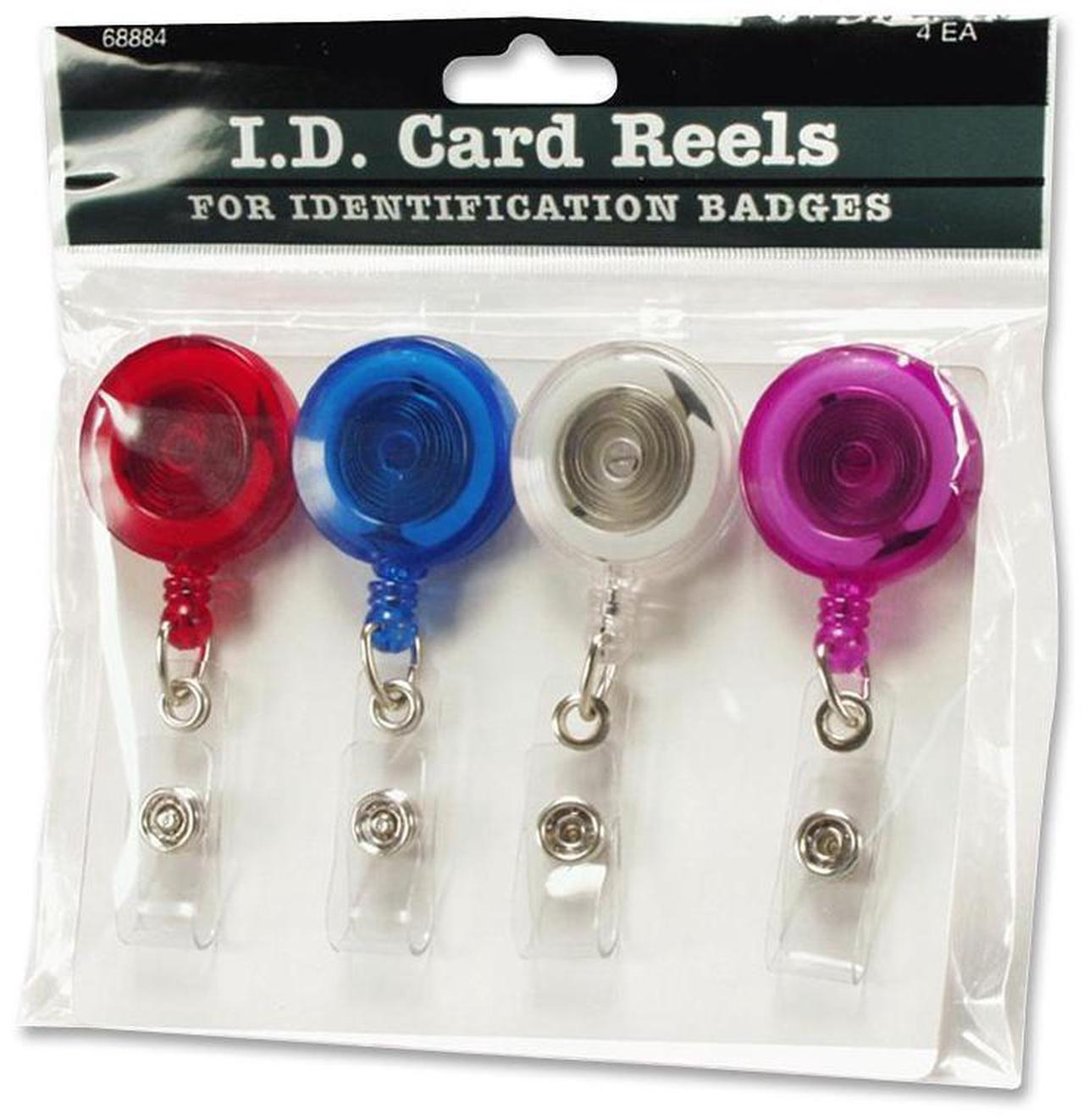 Alt view image 3 of 9 - Baumgartens ID Card Reel w/ Belt Clip 30"L 4/PK Translucent RD BE CL PE 68884