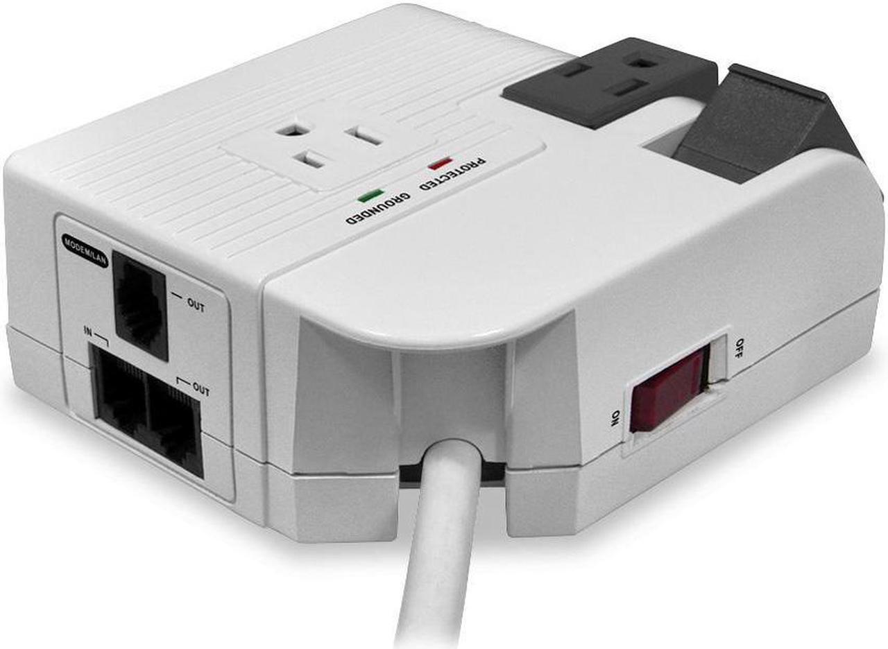 Alt view image 2 of 4 - Corner Surge Unit, USB,1080 Joules,3 Outlets,6' Cord,White CCS28954
