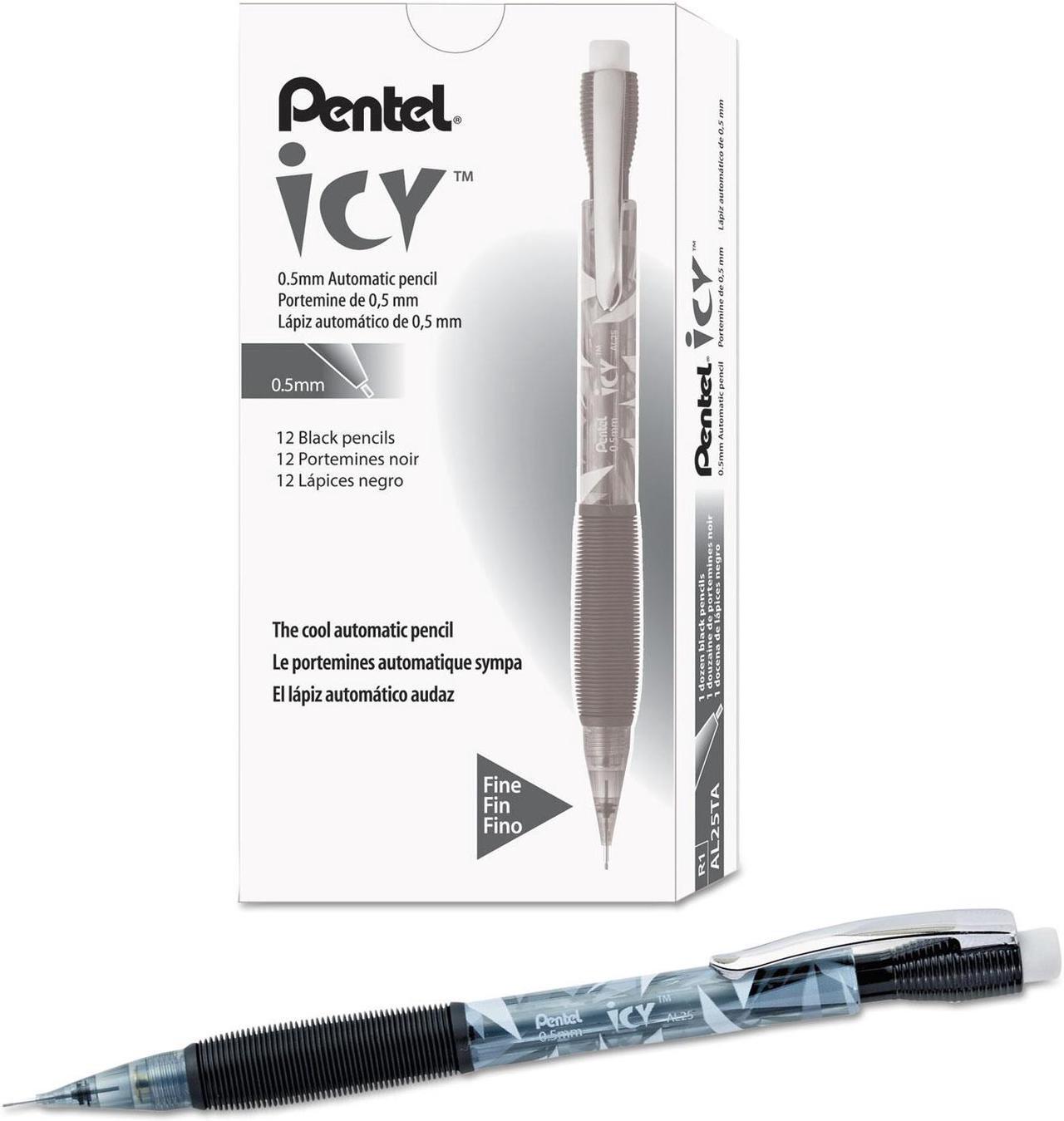 Alt view image 4 of 16 - Pentel Icy Mechanical Pencil .5mm Trans Smoke Dozen AL25TA