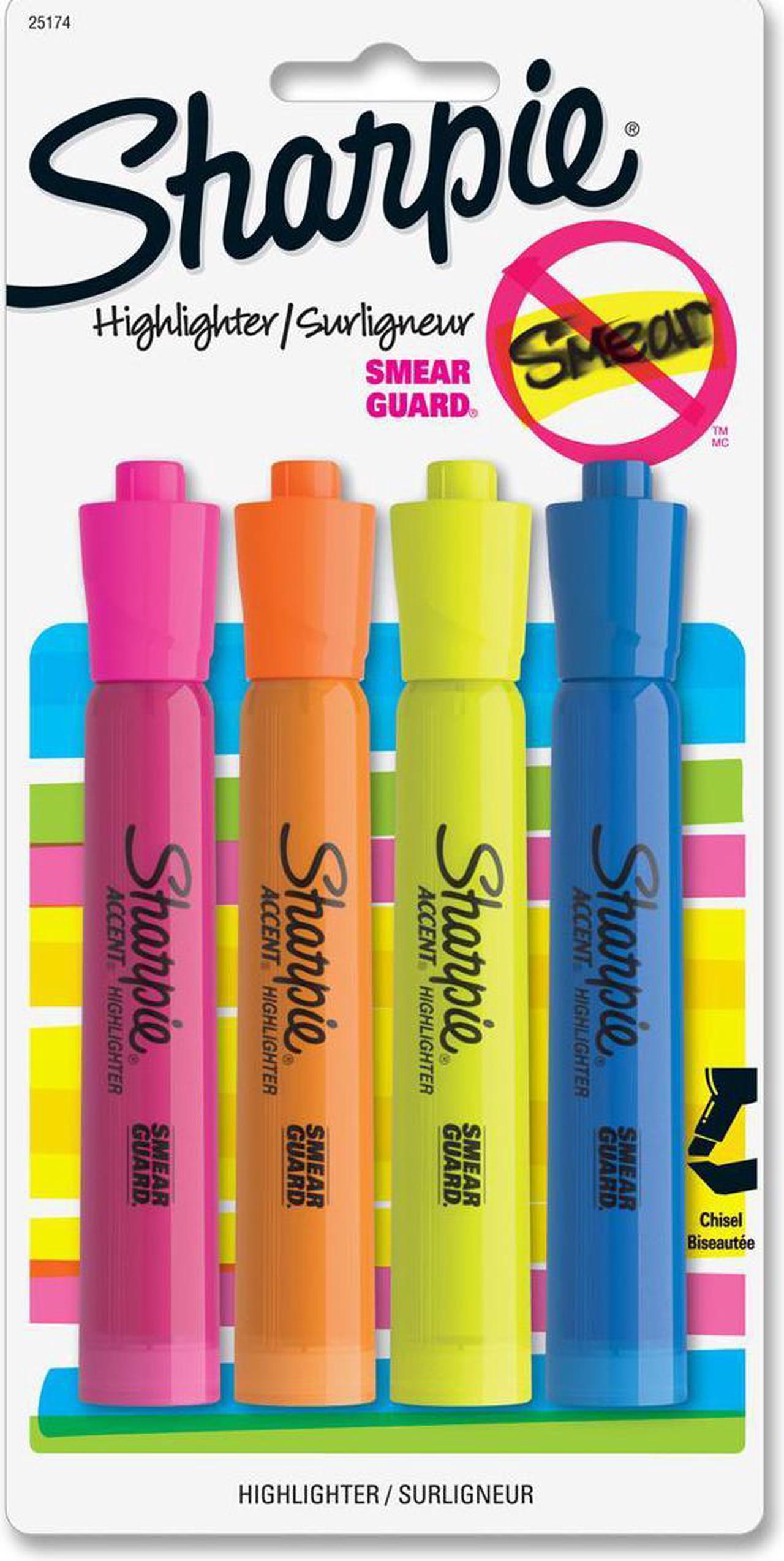Alt view image 4 of 14 - Sharpie Major Accent Highlighter Chisel Point 4/PK YW/OE/BE/PK 25174PP