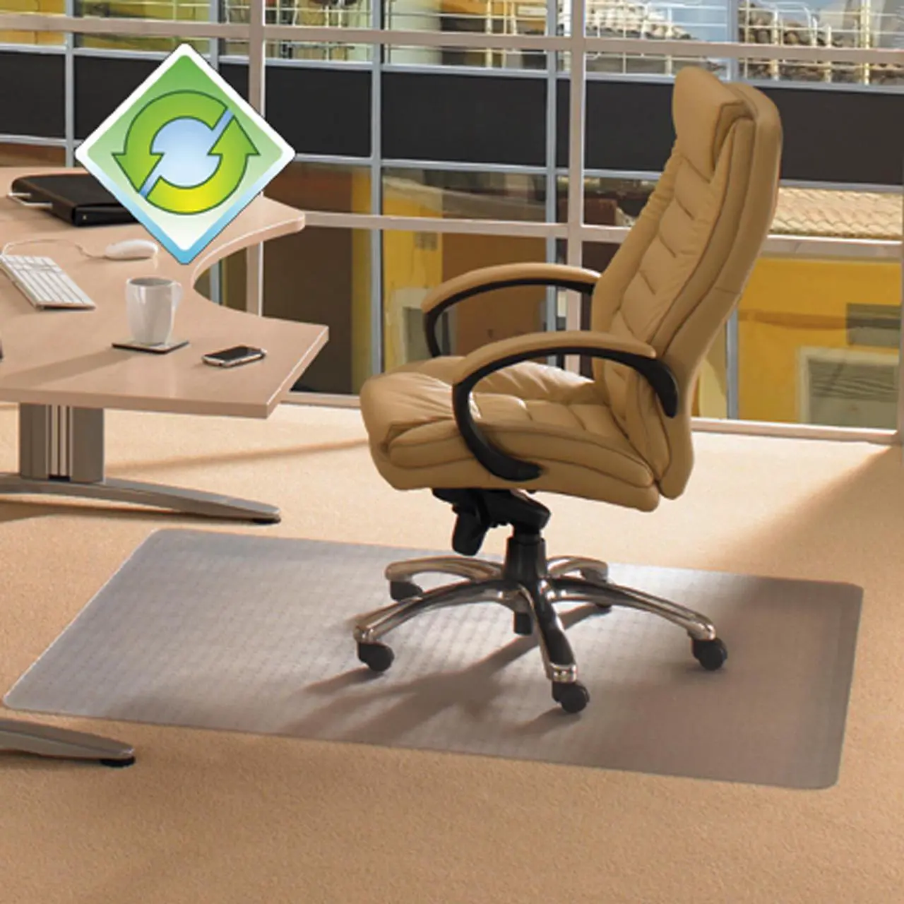 Alt view image 5 of 20 - Floortex Eco-friendly Chairmat Rectangle 30"x48" Clear ECO113048EP