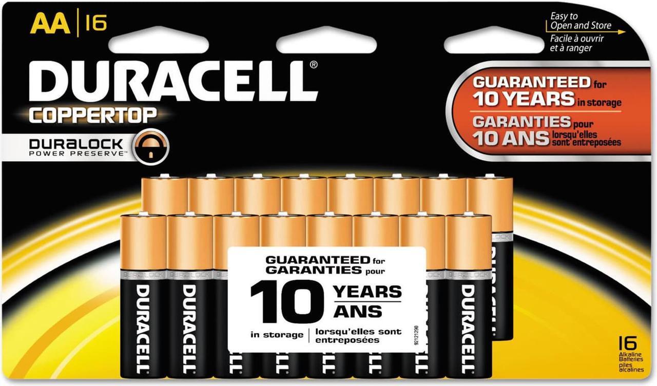 Alt view image 4 of 20 - Duracell Coppertop 1.5V AA Alkaline Battery, 16-pack