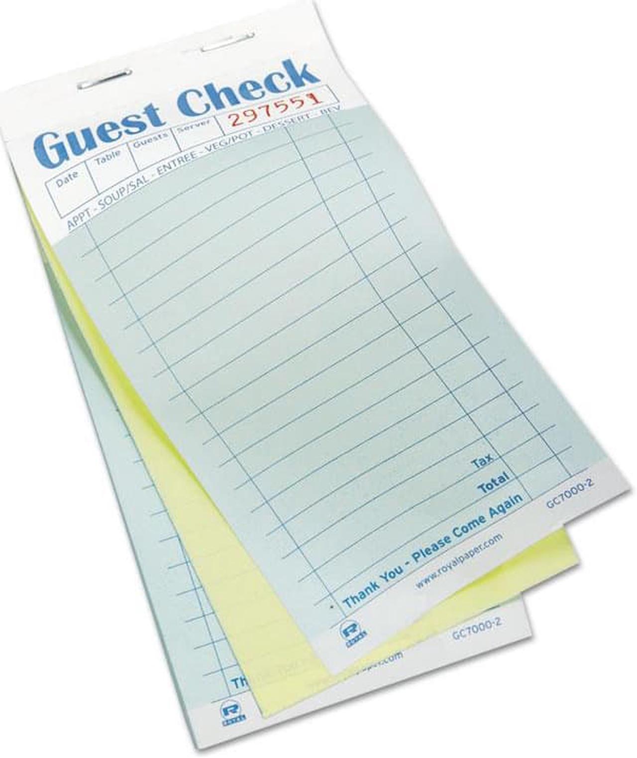 Main image of Royal Guest Check Book 3 1/2 x 6 7/10 50/Book 50 Books/Carton GC36321