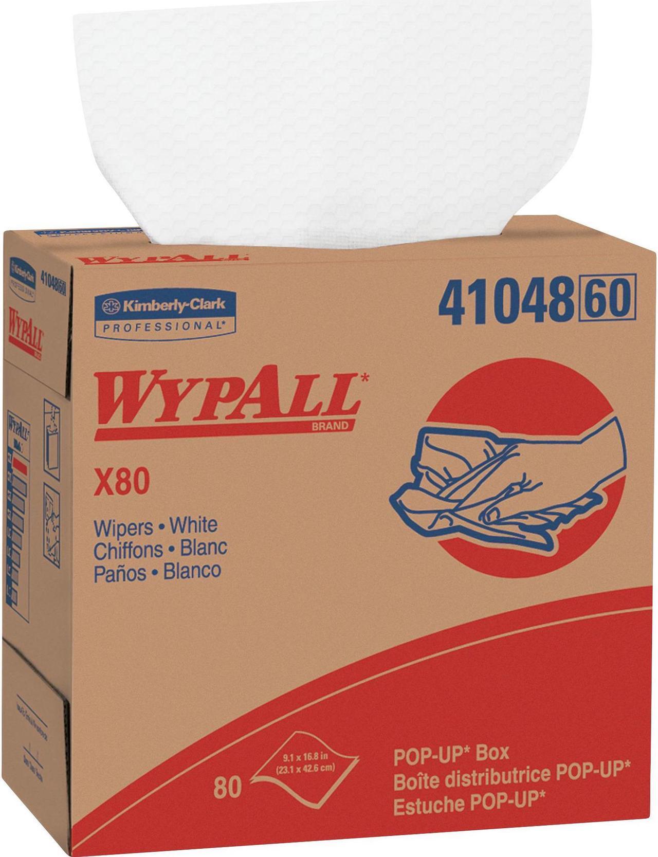 Alt view image 7 of 11 - Kimberly-Clark Professional KCC41048 WYPALL X80 Wipers, 9.13" x 16.80", White, POP-UP Box