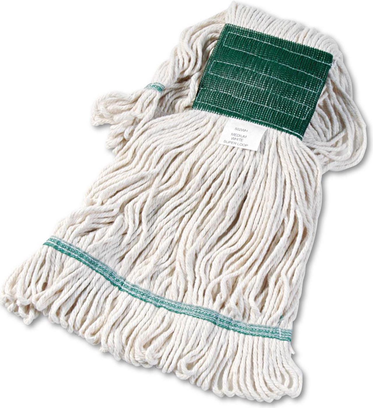 Boardwalk Super Loop Wet Mop Head Cotton/Synthetic Medium Size White 502WHEA