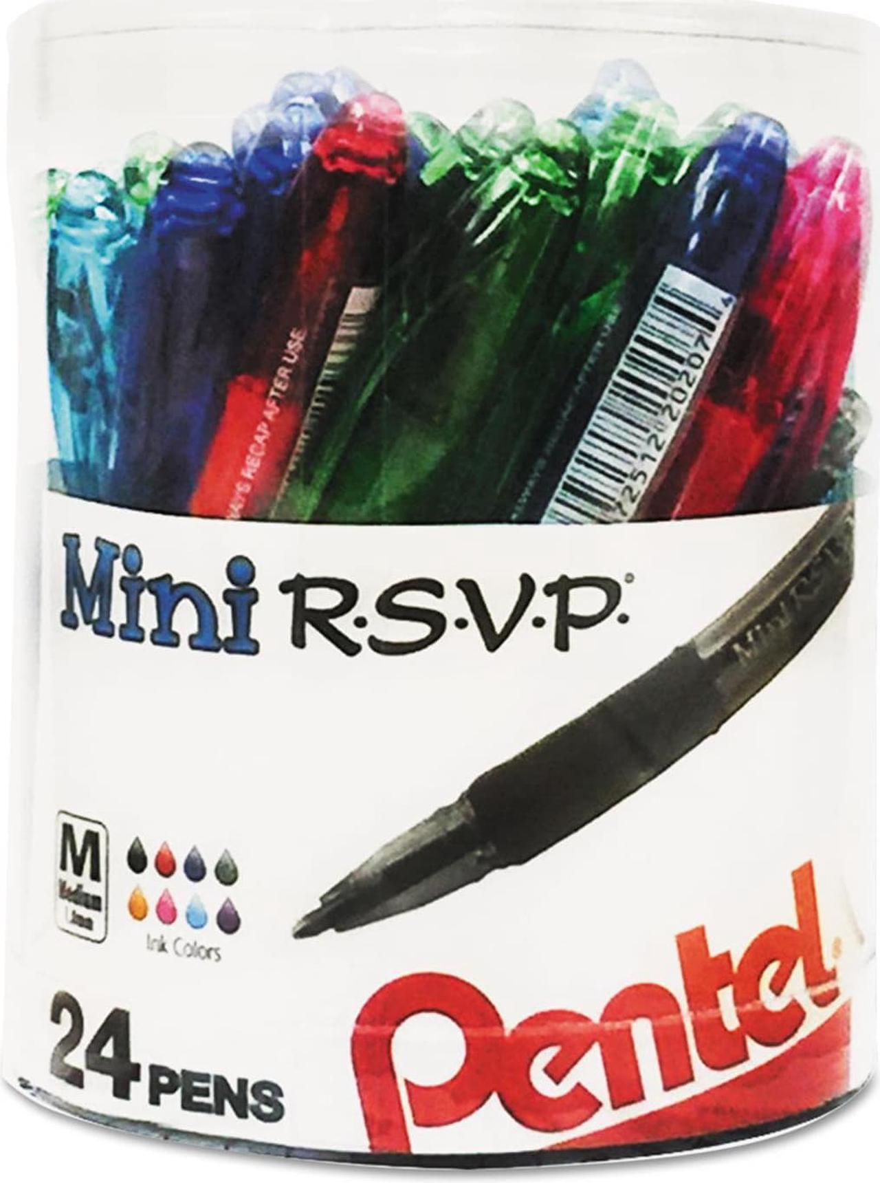 Alt view image 2 of 12 - Pentel BK91MN24M R.S.V.P. Mini Ballpoint Pen, 1 Mm, Assorted Ink, 24/Pack