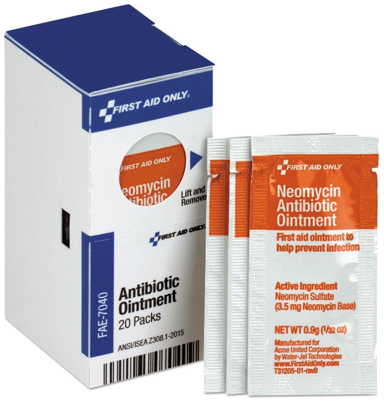 Alt view image 3 of 6 - First Aid Only Refill for SmartCompliance Gen Cabinet Antibiotic Ointment 0.9g Packet 20/Bx FAE7040