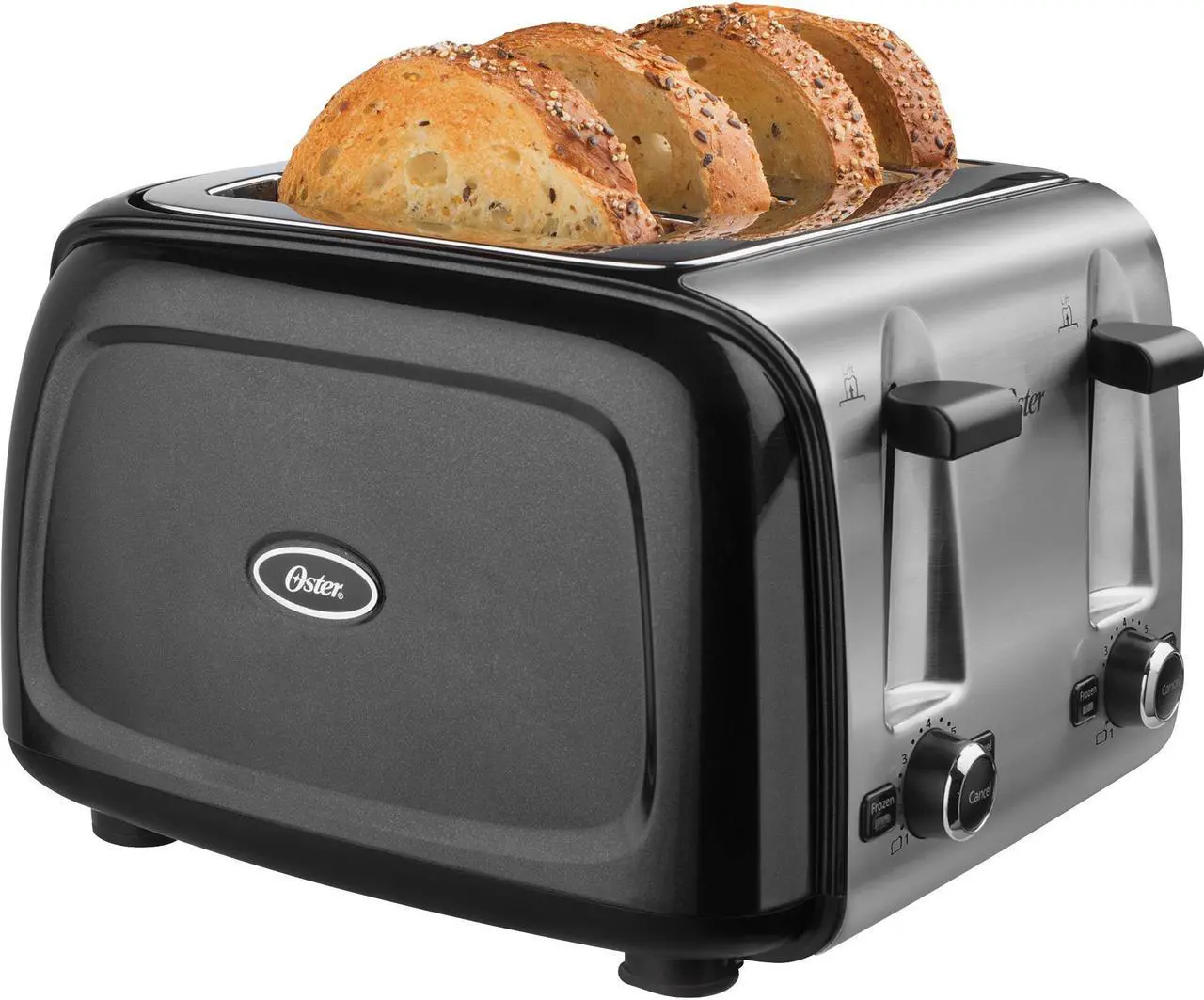 Alt view image 4 of 10 - Oster 4-Slice Toaster, Black Metallic TSSTTRPMB4-NP