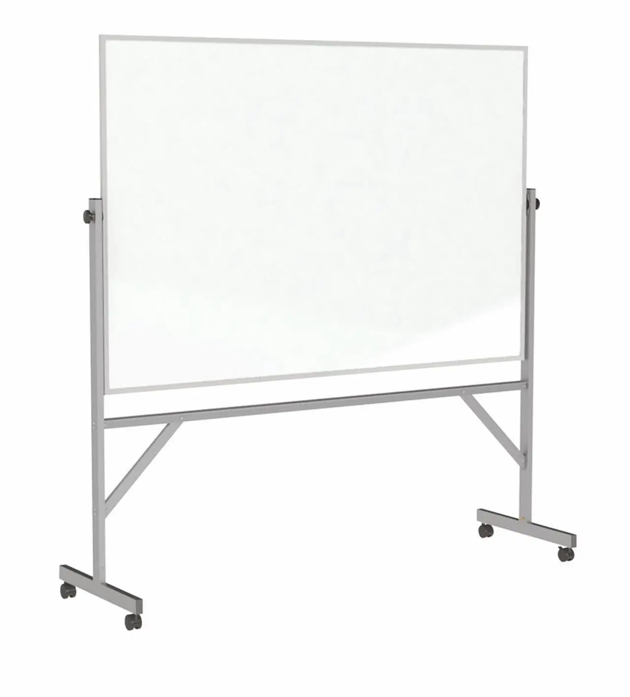 Main image of Ghent ARM1M146 Reversible Magnetic Porcelain Whiteboard with Aluminum Frame - 77.25" x 78.13" - White Surface, Satin Aluminum Frame