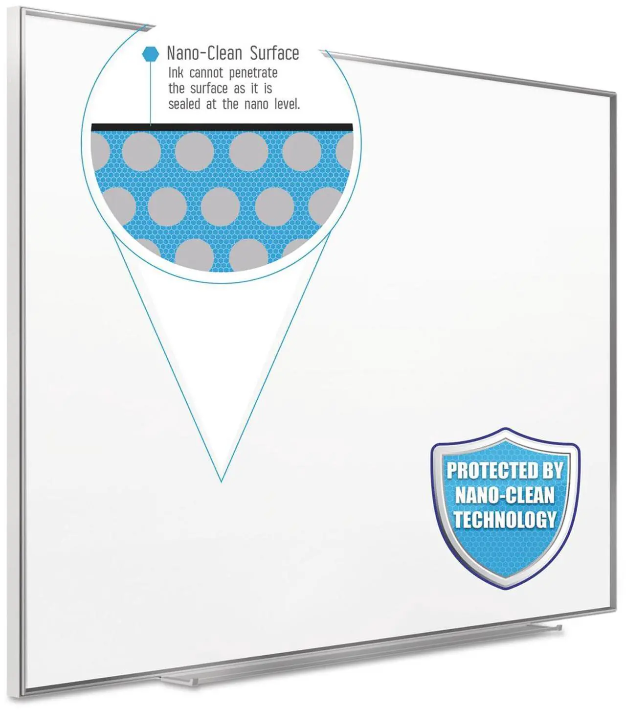 Alt view image 4 of 19 - Fusion Nano-Clean Magnetic Whiteboard 36 x 24 White Surface Silver Aluminum Frame NA3624F