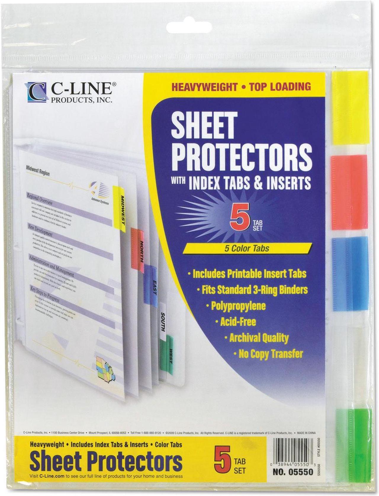 Alt view image 16 of 18 - C-Line Sheet Protectors with Index Tabs Assorted Color Tabs 2" 11 x 8 1/2 5/ST