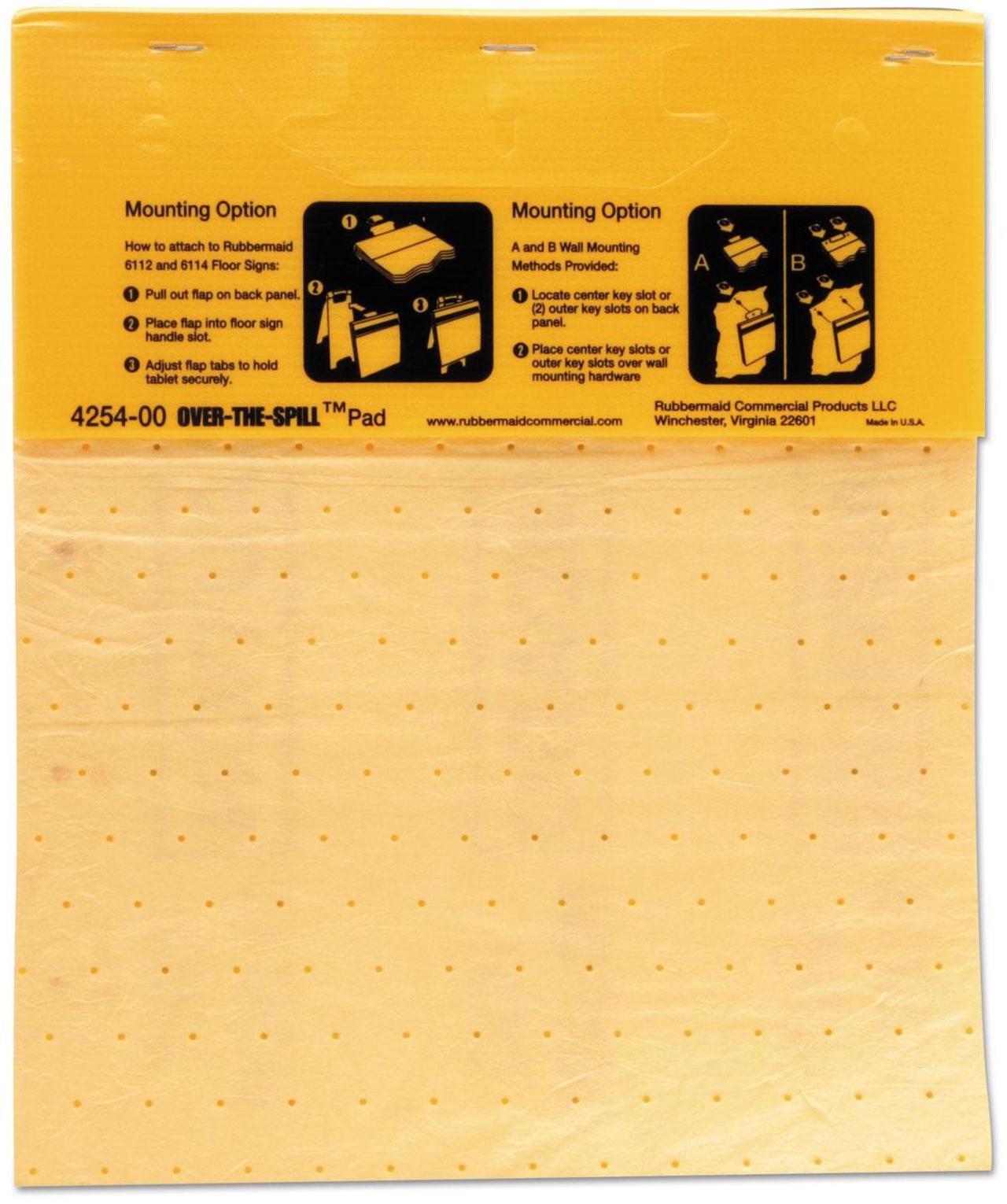 Alt view image 15 of 15 - Rubbermaid Commercial Pad,Ovrspill,Tblt,22pd,Yw 4254