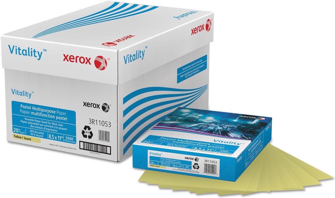 Xerox Vitality Pastel Multipurpose Paper 8 1/2 x 11 Yellow 500 Sheets/RM 3R11053