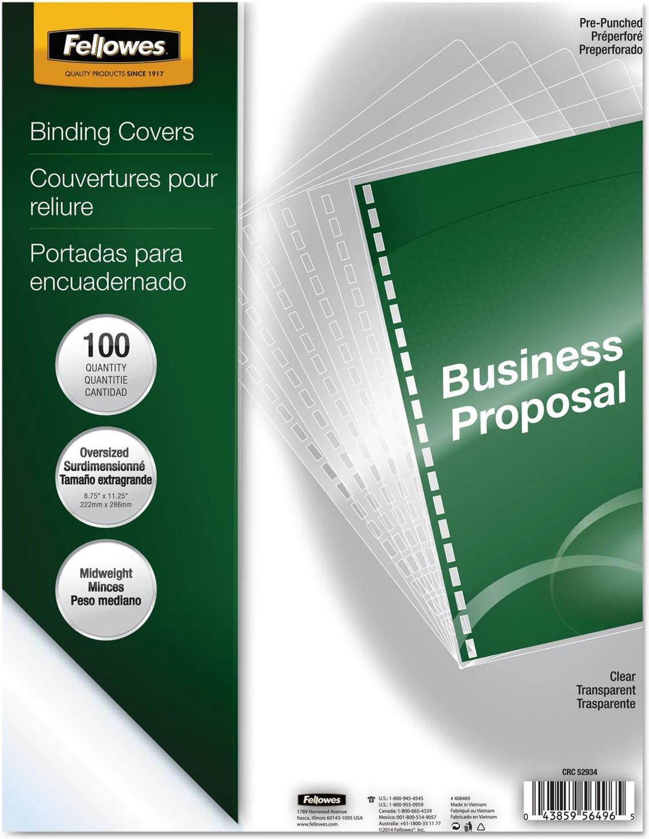 Alt view image 5 of 20 - Fellowes Crystals Clear Pre-Punched Oversized Binding Covers 100 Pack