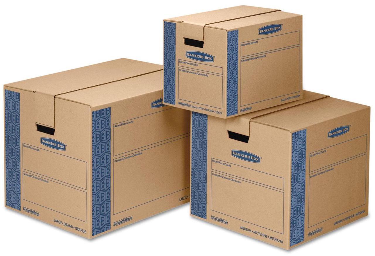 Alt view image 15 of 16 - Bankers Box SmoothMove Prime Medium Moving Boxes 18l x 18w x 16h Kraft/Blue 8