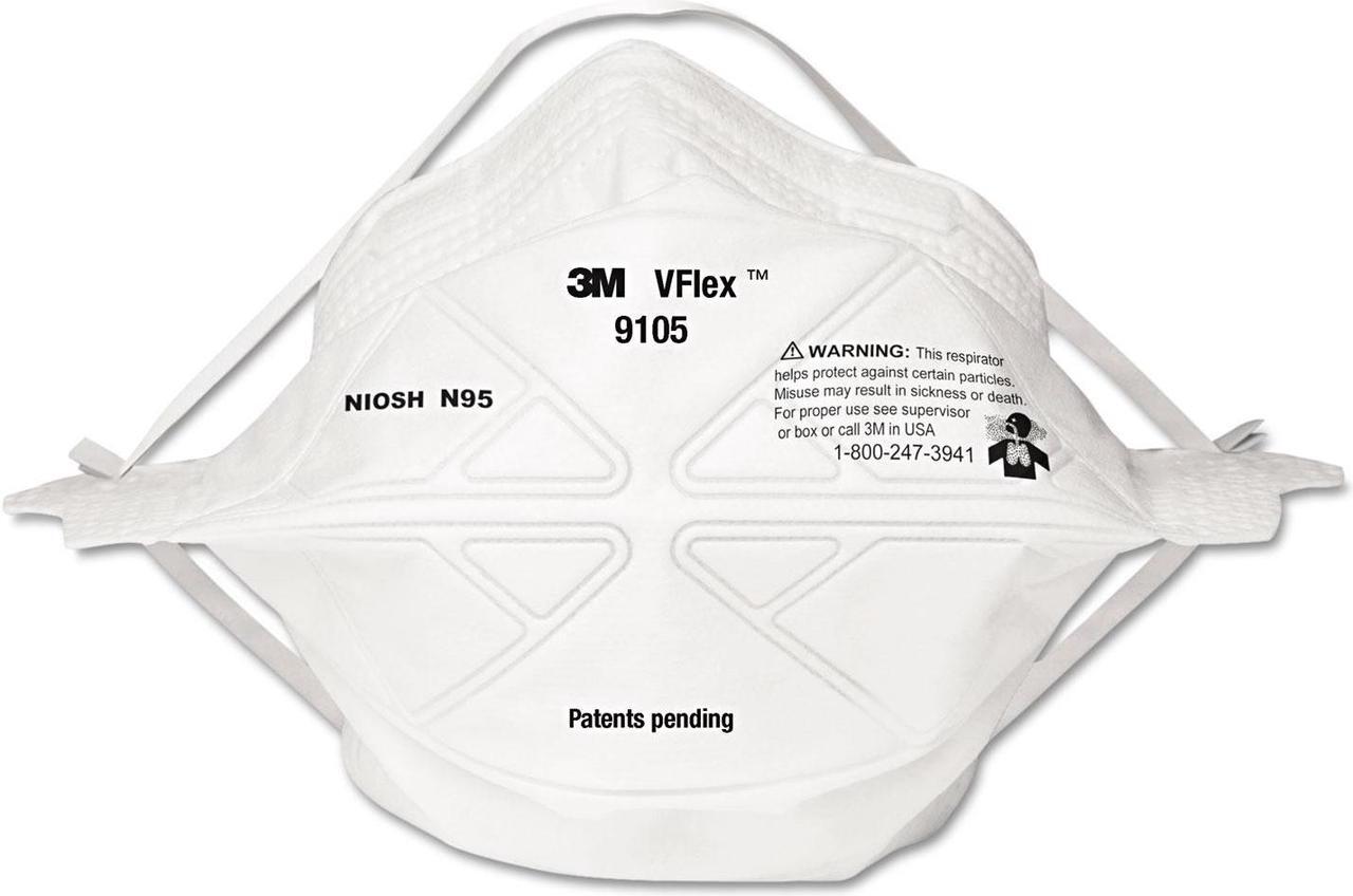 Alt view image 3 of 8 - 3M VFlex Particulate Respirator N95 Regular 50/box 9105