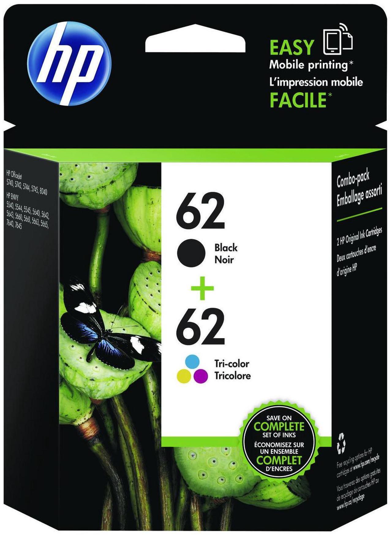 Alt view image 2 of 17 - HP 62 Ink Cartridge - Combo Pack - Black/Cyan/Magenta/Yellow